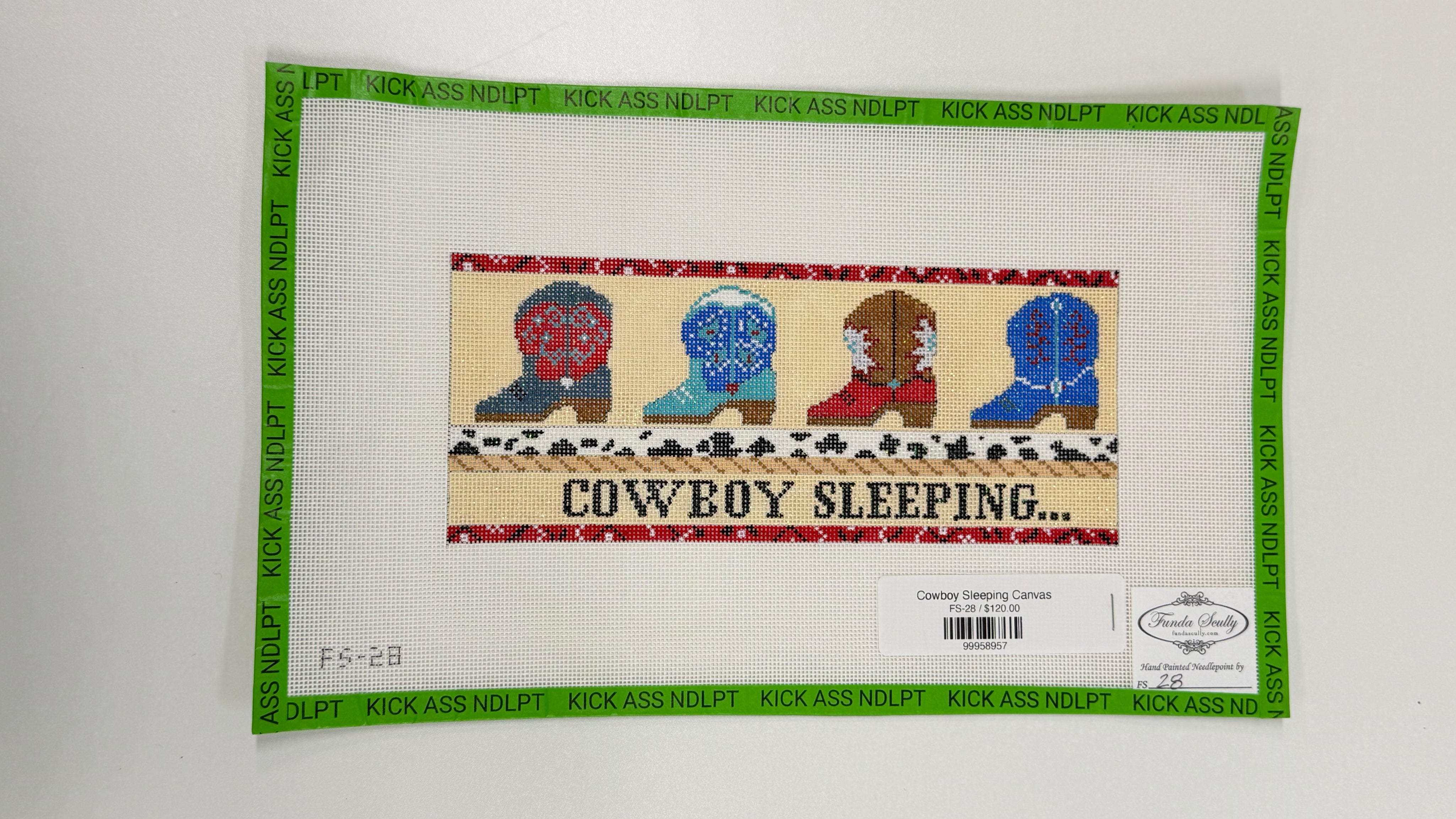 Cowboy Sleeping Canvas