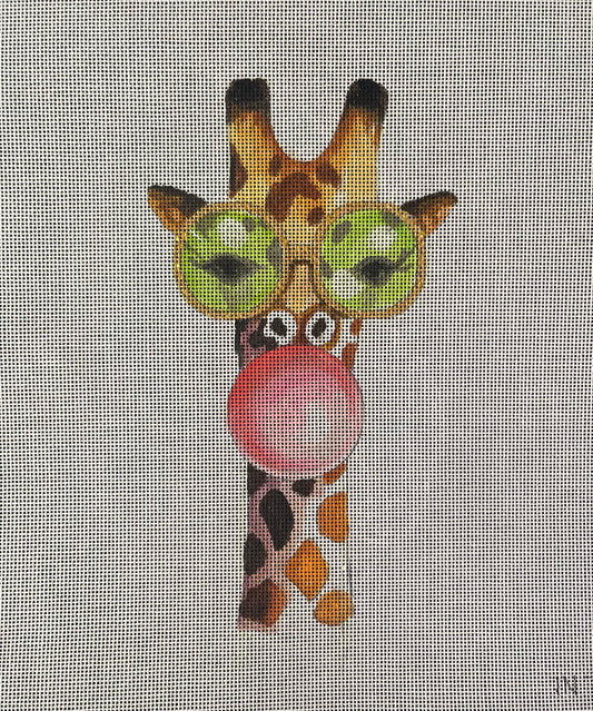 Bubble Blowing Giraffe Canvas