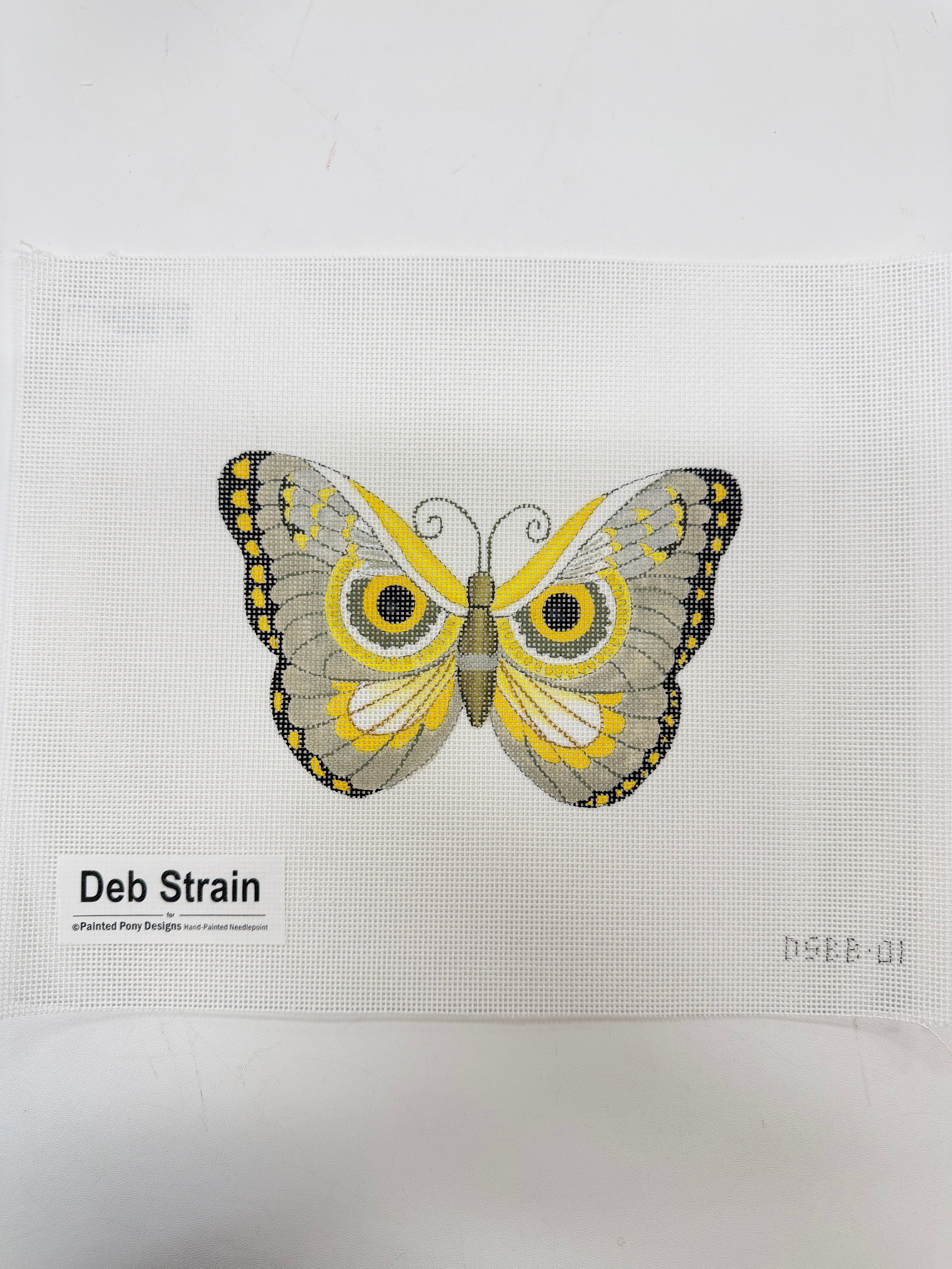 Yellow and Gray Moth Canvas
