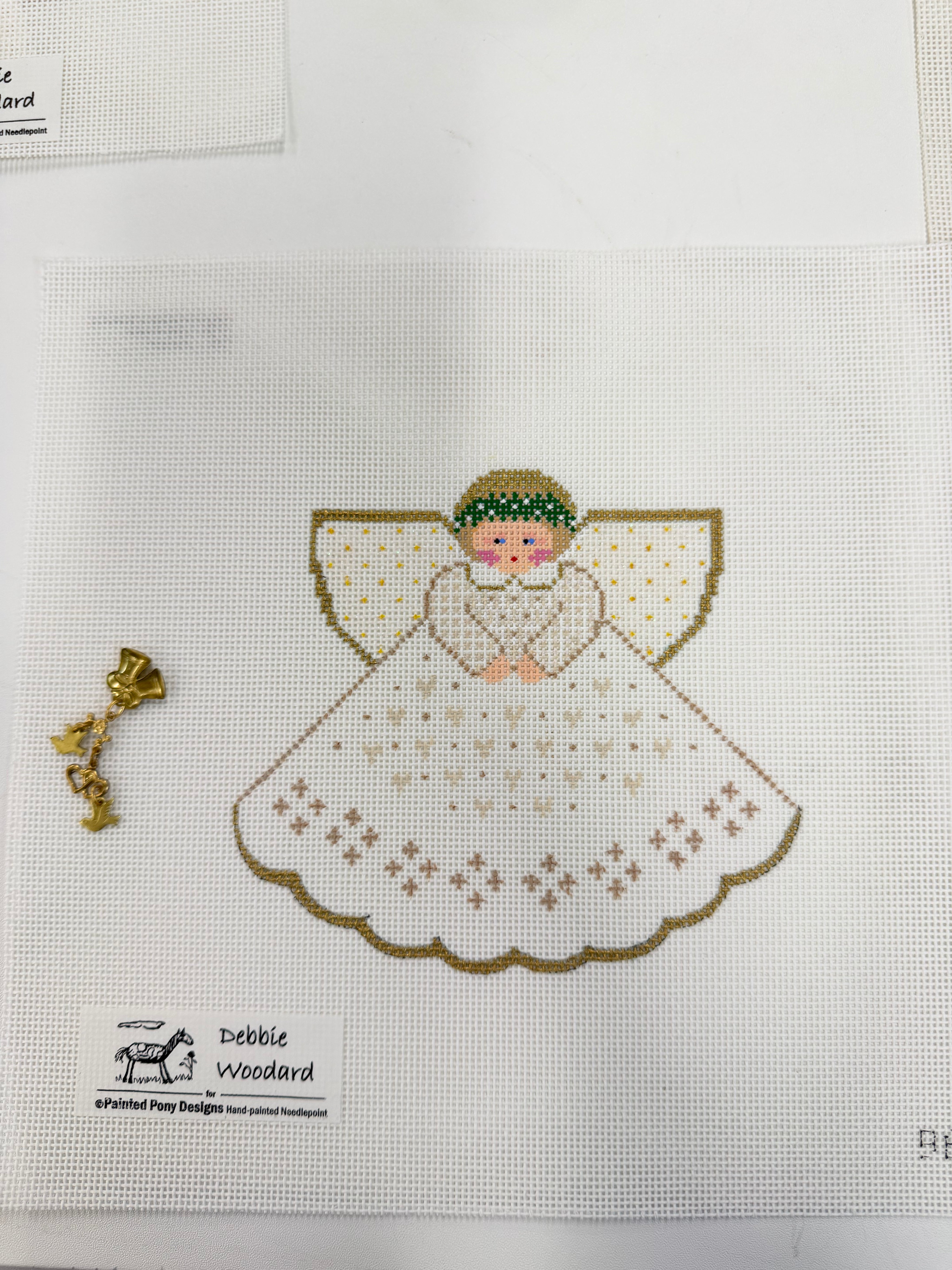 Gold Angel with Flower Crown Canvas