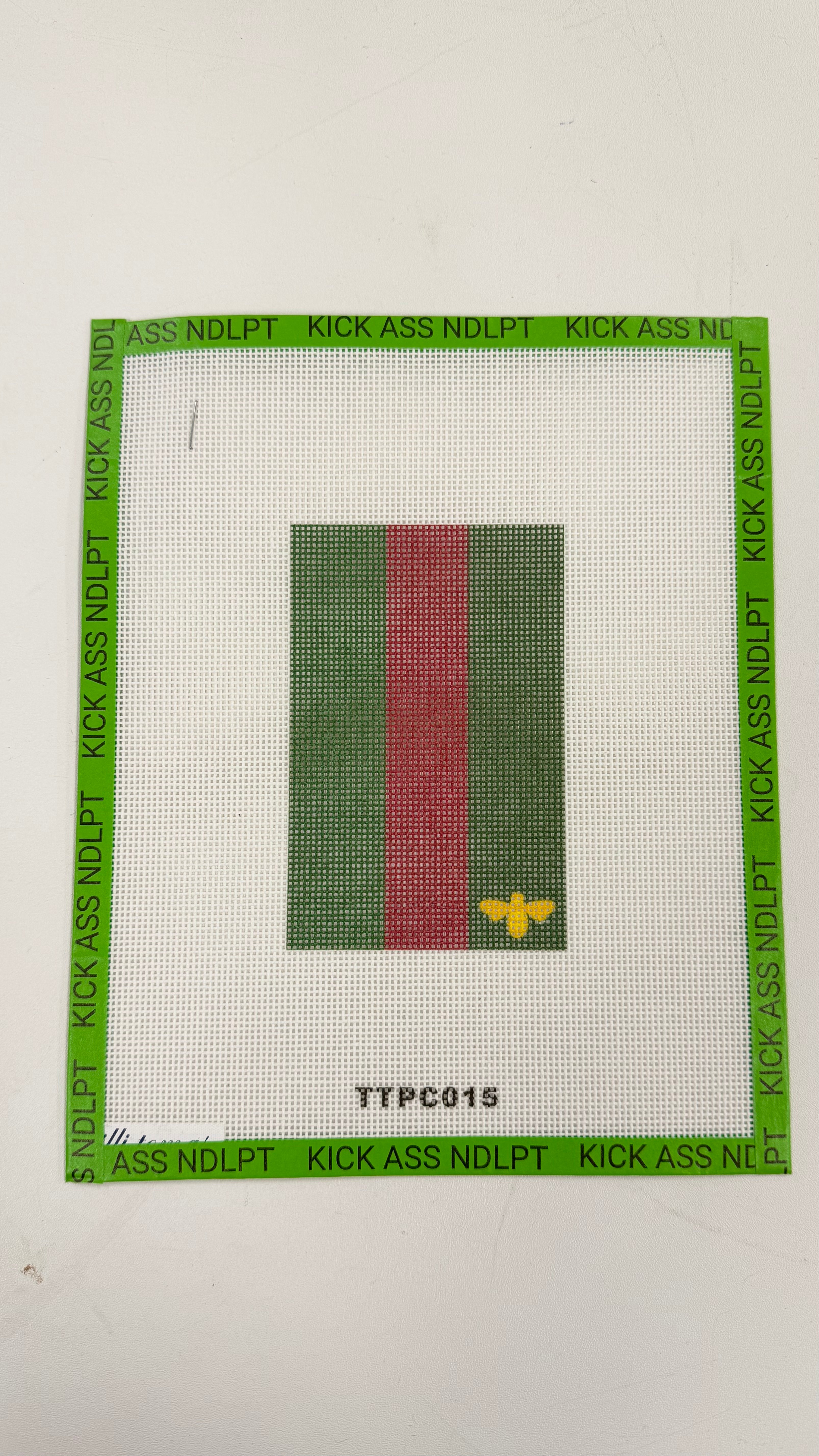 Green/Burgundy Stripe Canvas