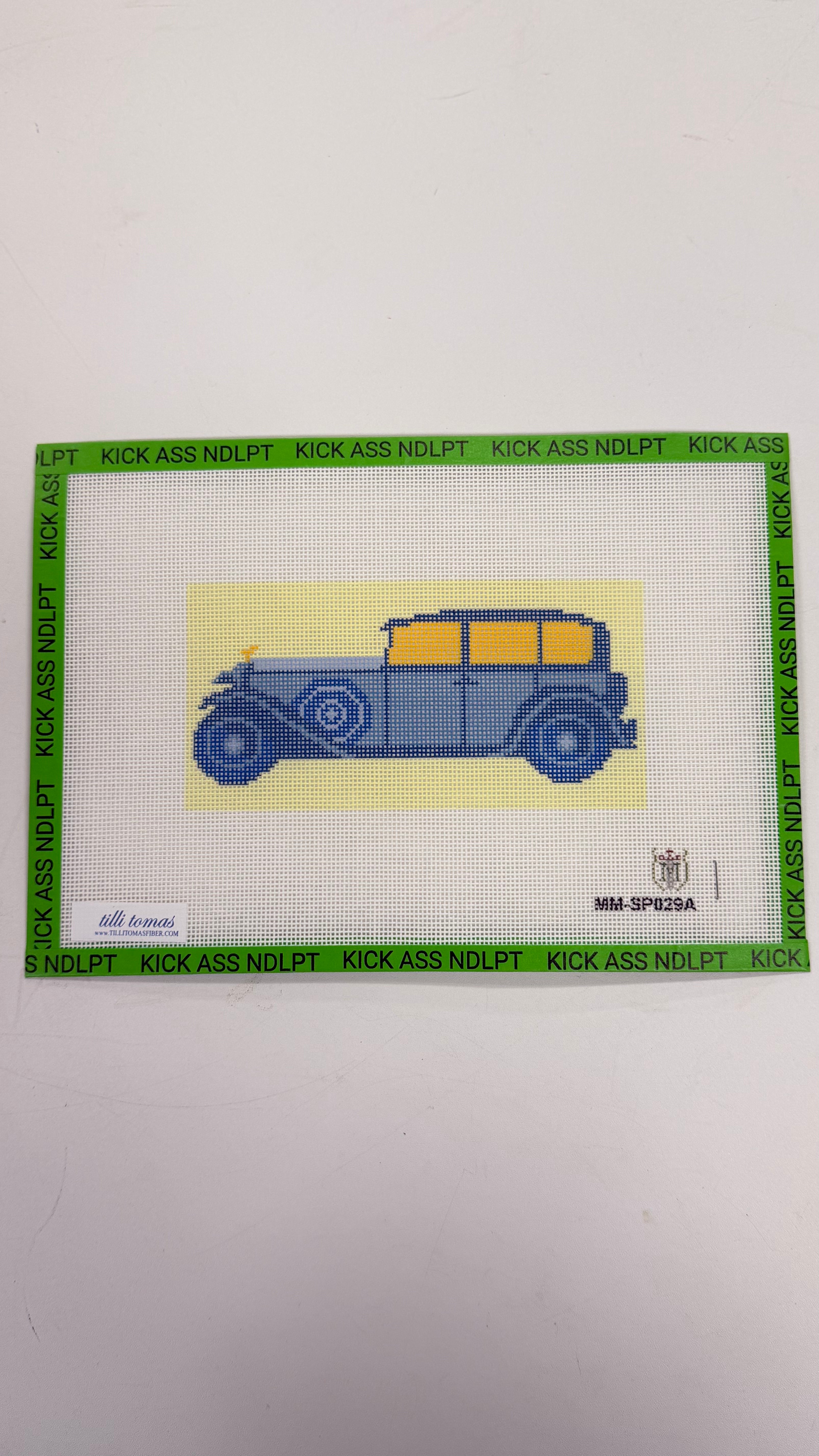 Blue Old Car Canvas