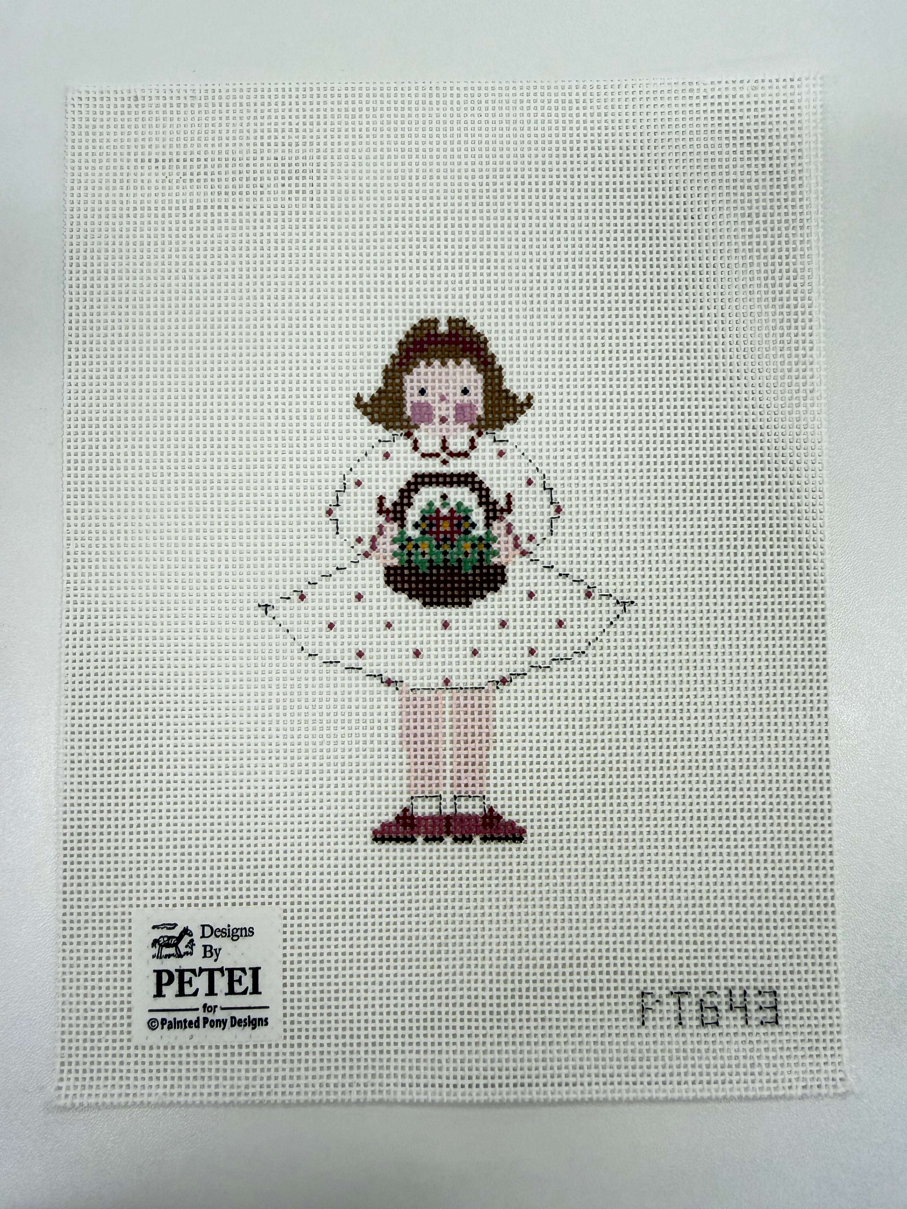 Little Girl with Flowers Canvas