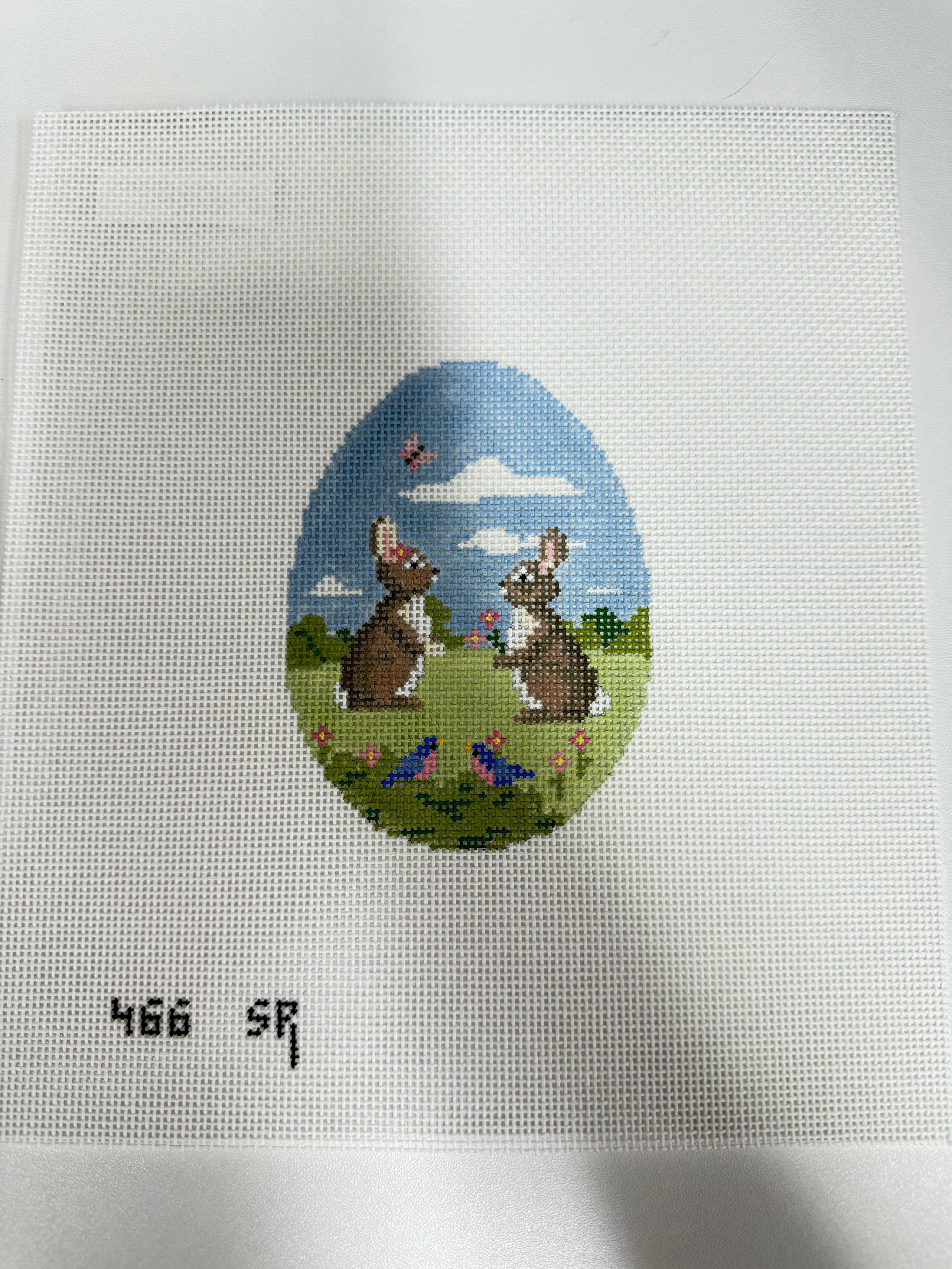 Bunny Date Egg Canvas