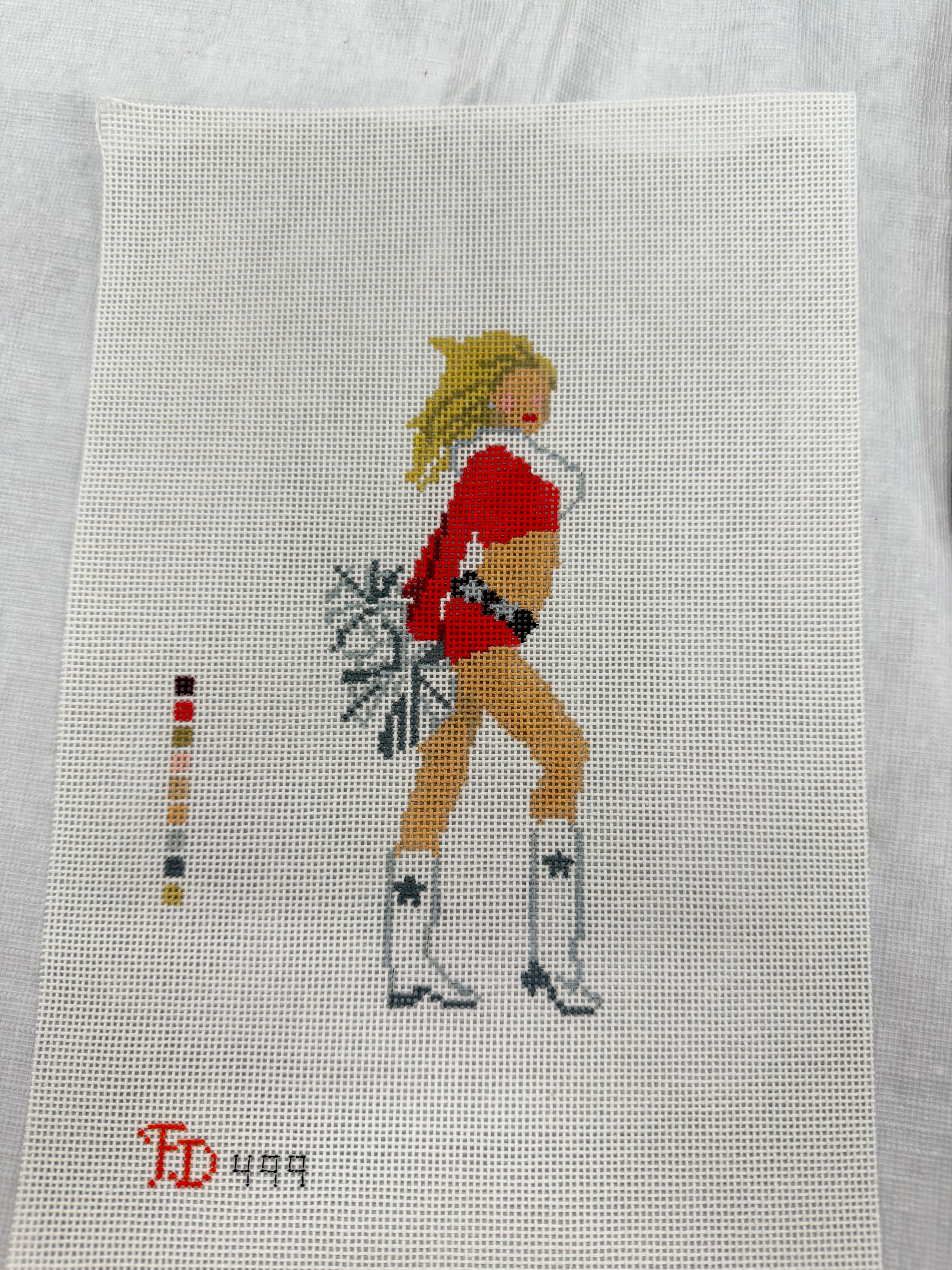 Cheerleader in Red Canvas