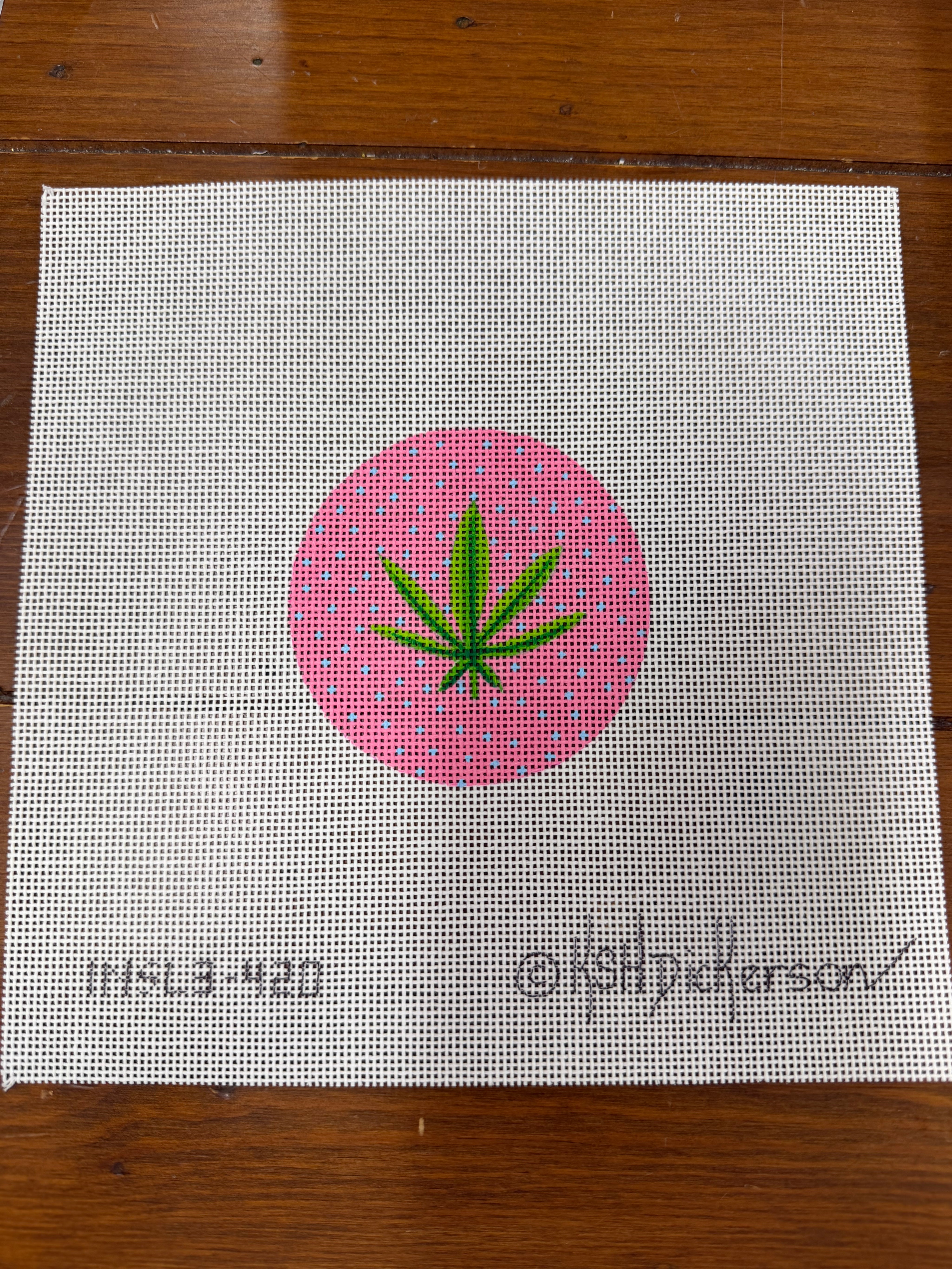 Leaf on Pink Background Canvas