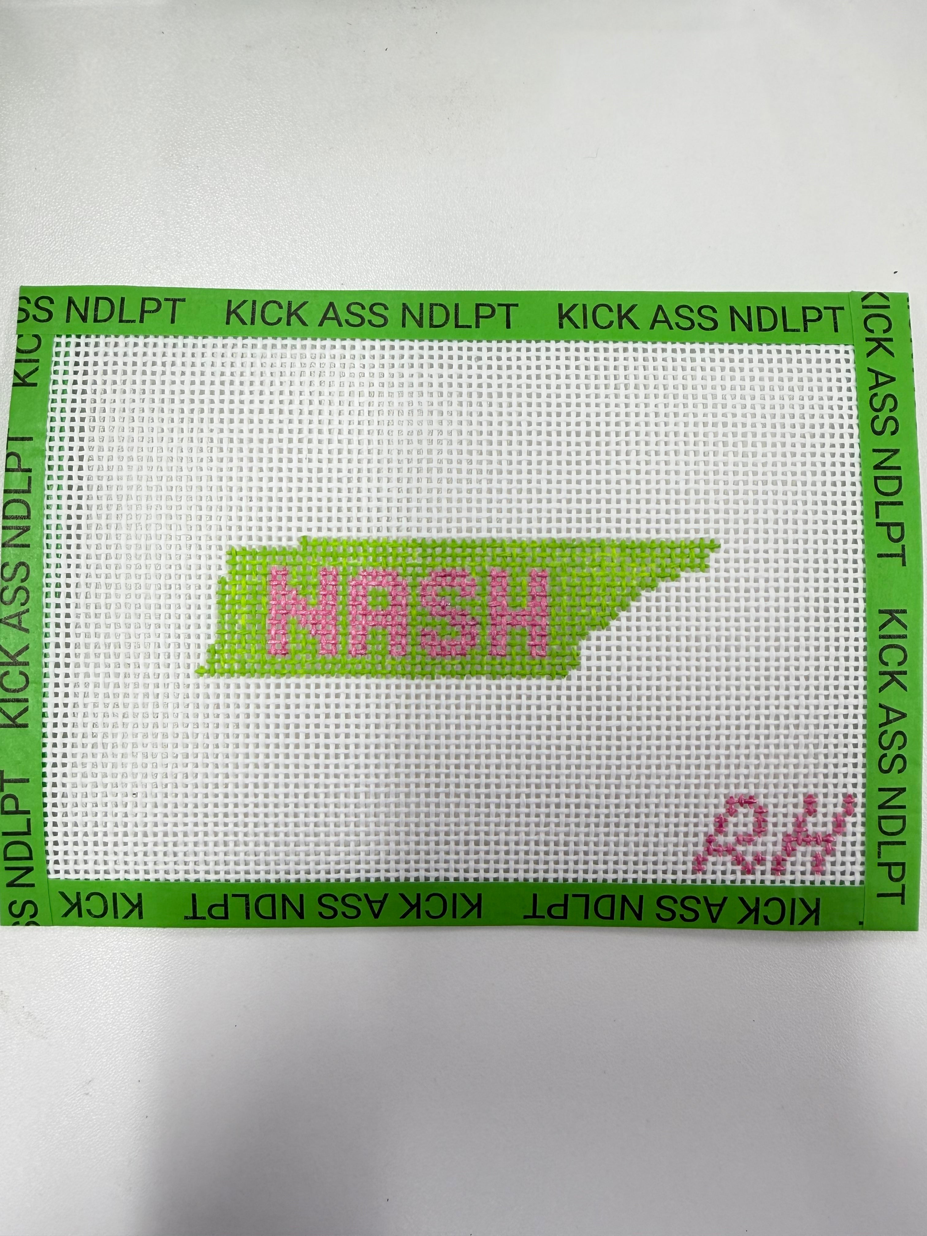 Green & Pink Mini Nashville Canvas