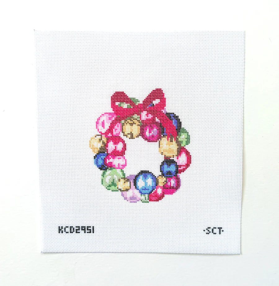 Mini Glass Ornament Wreath Printed Canvas