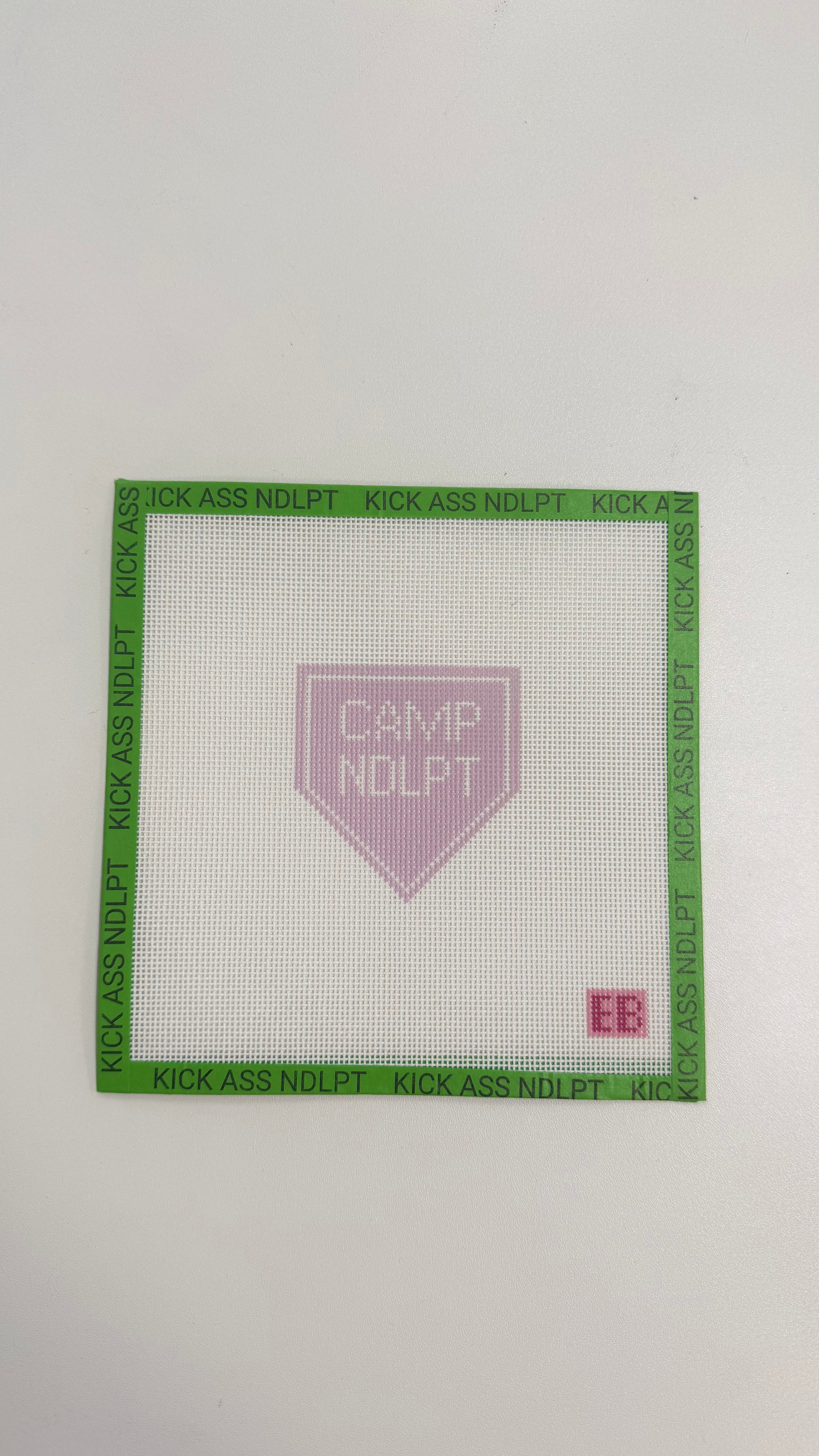 Lavender Camp Needlepoint Bag Charm Canvas