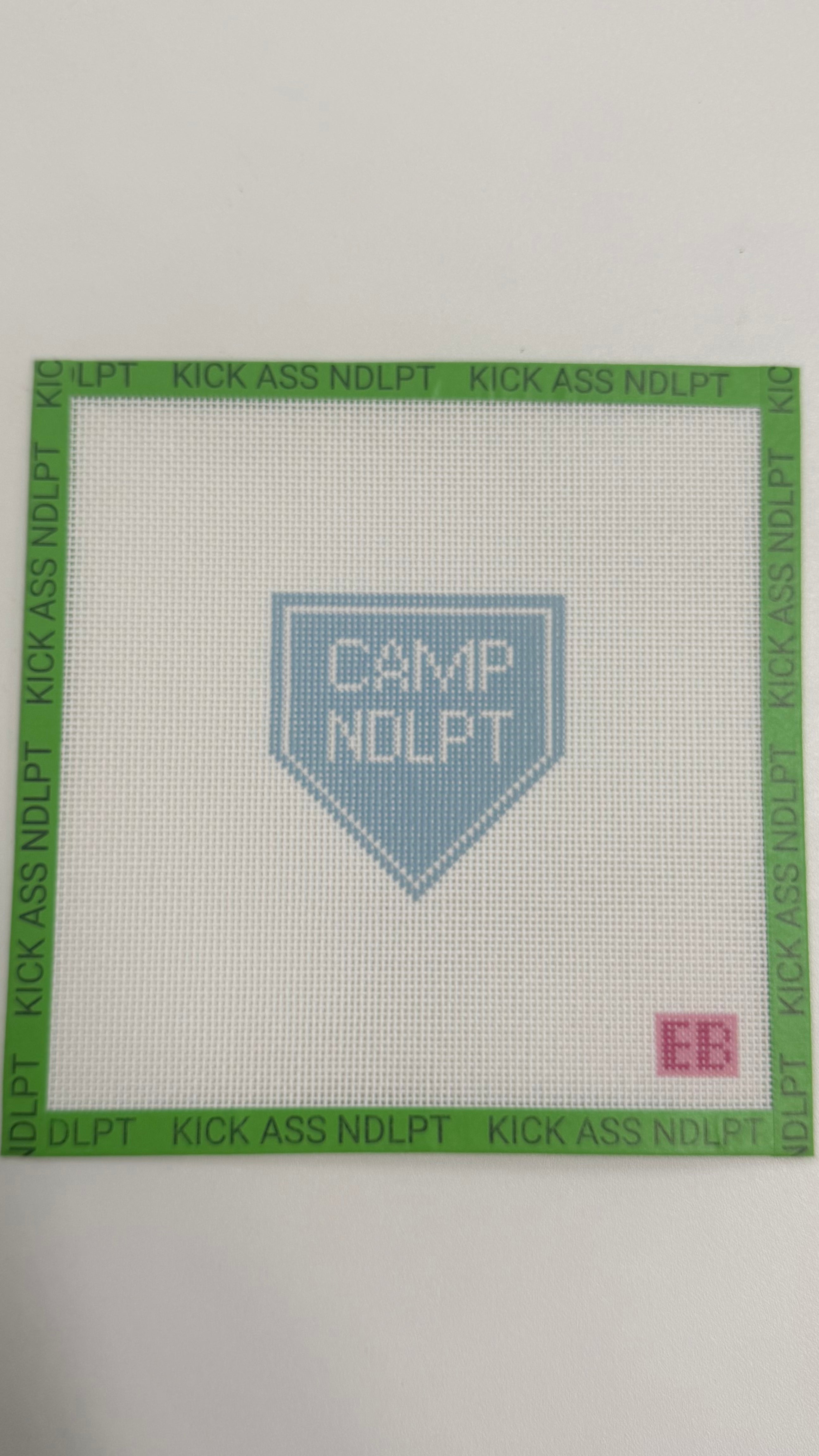 Blue Camp Needlepoint Bag Charm Canvas