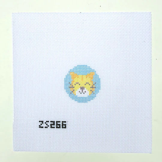 Orange Cat Key Fob Printed Canvas