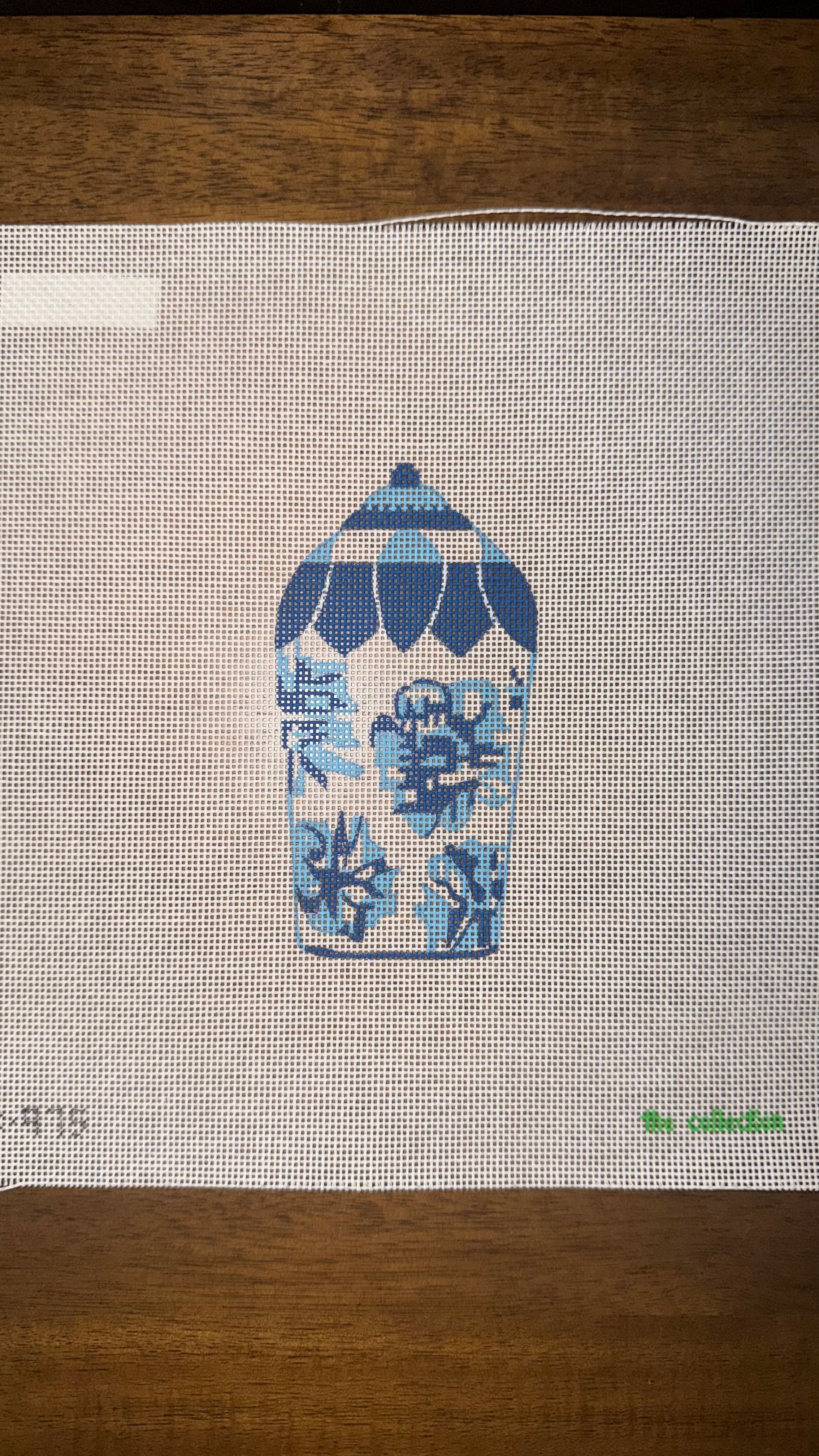 Blue + White Chinoiserie Vase with Flowers Canvas