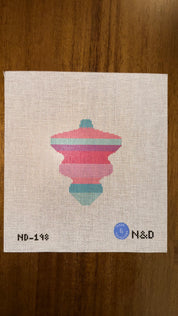 Mid Century Mod Ornament - Vintage Stripes Canvas