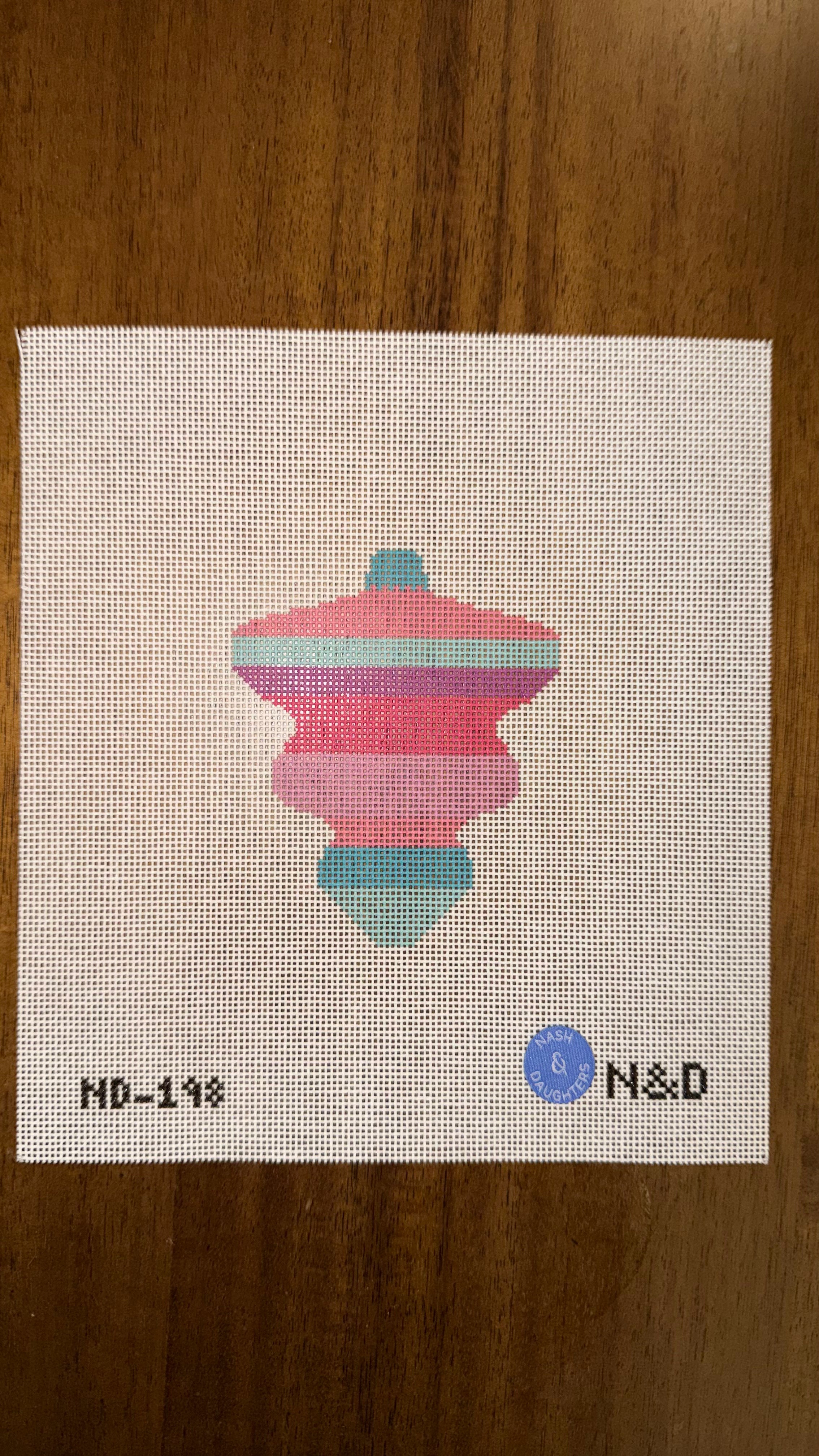 Mid Century Mod Ornament - Vintage Stripes Canvas