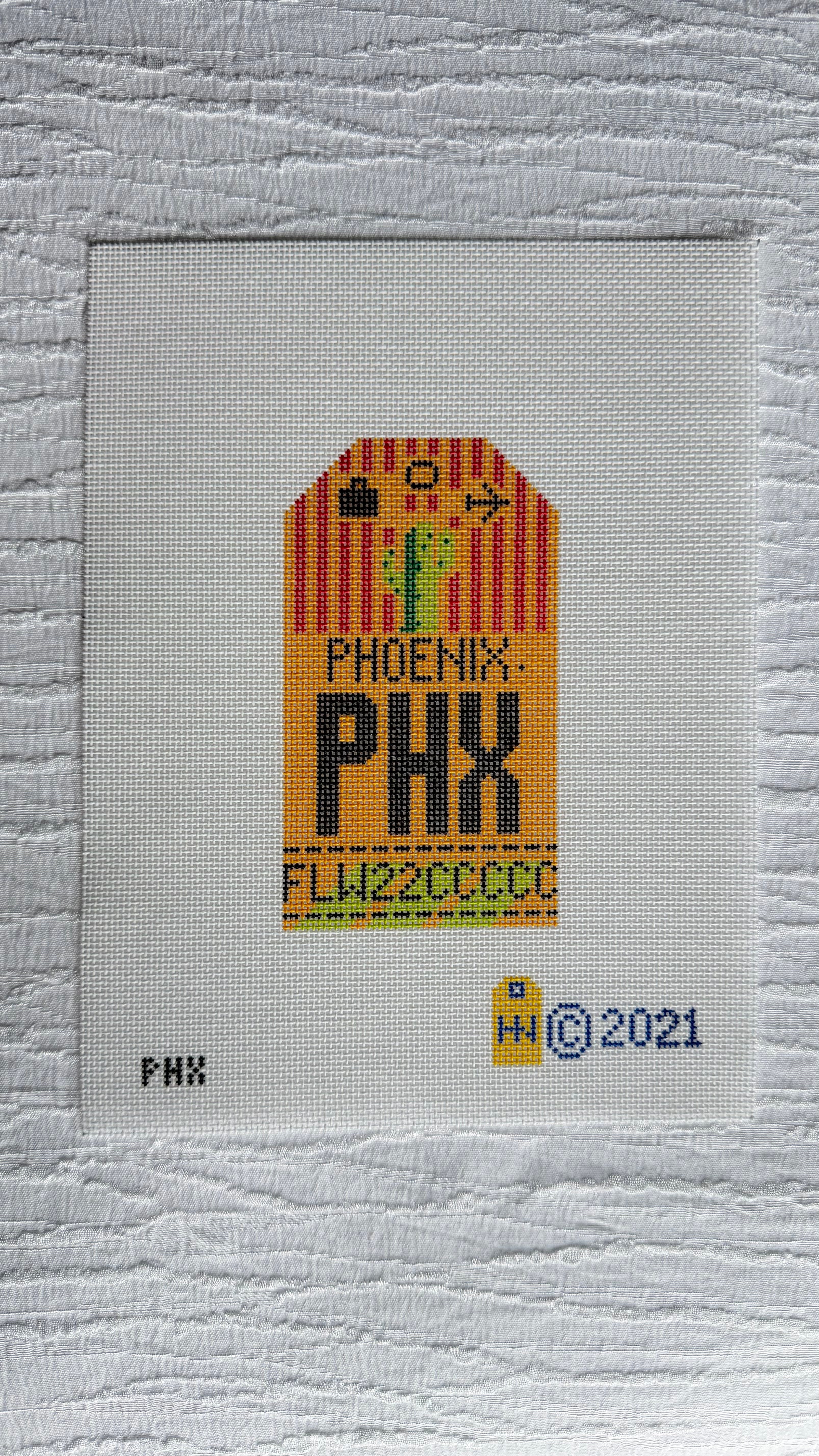Phoenix Retro Travel Tag Canvas