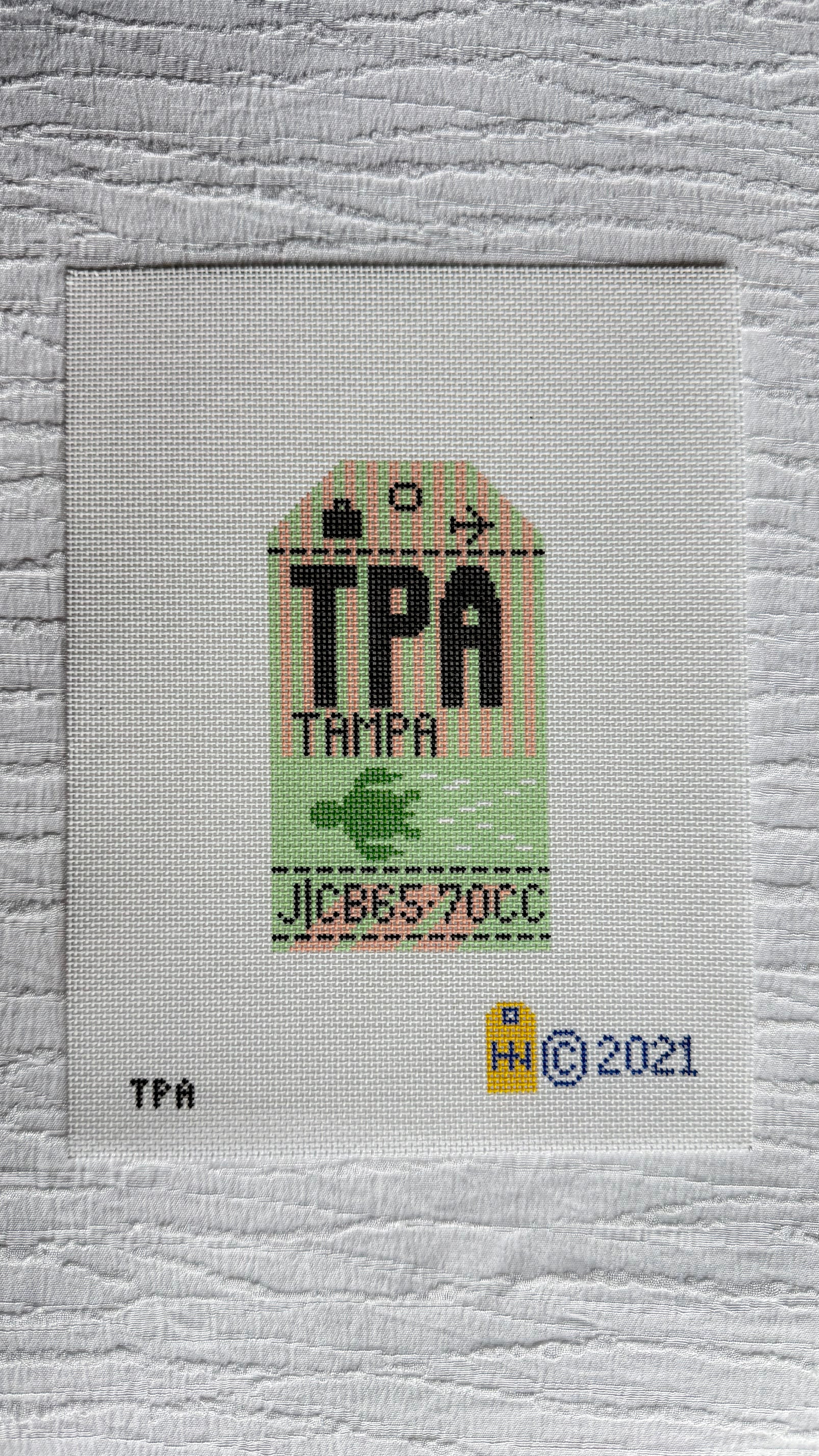 Tampa Retro Travel Tag Canvas