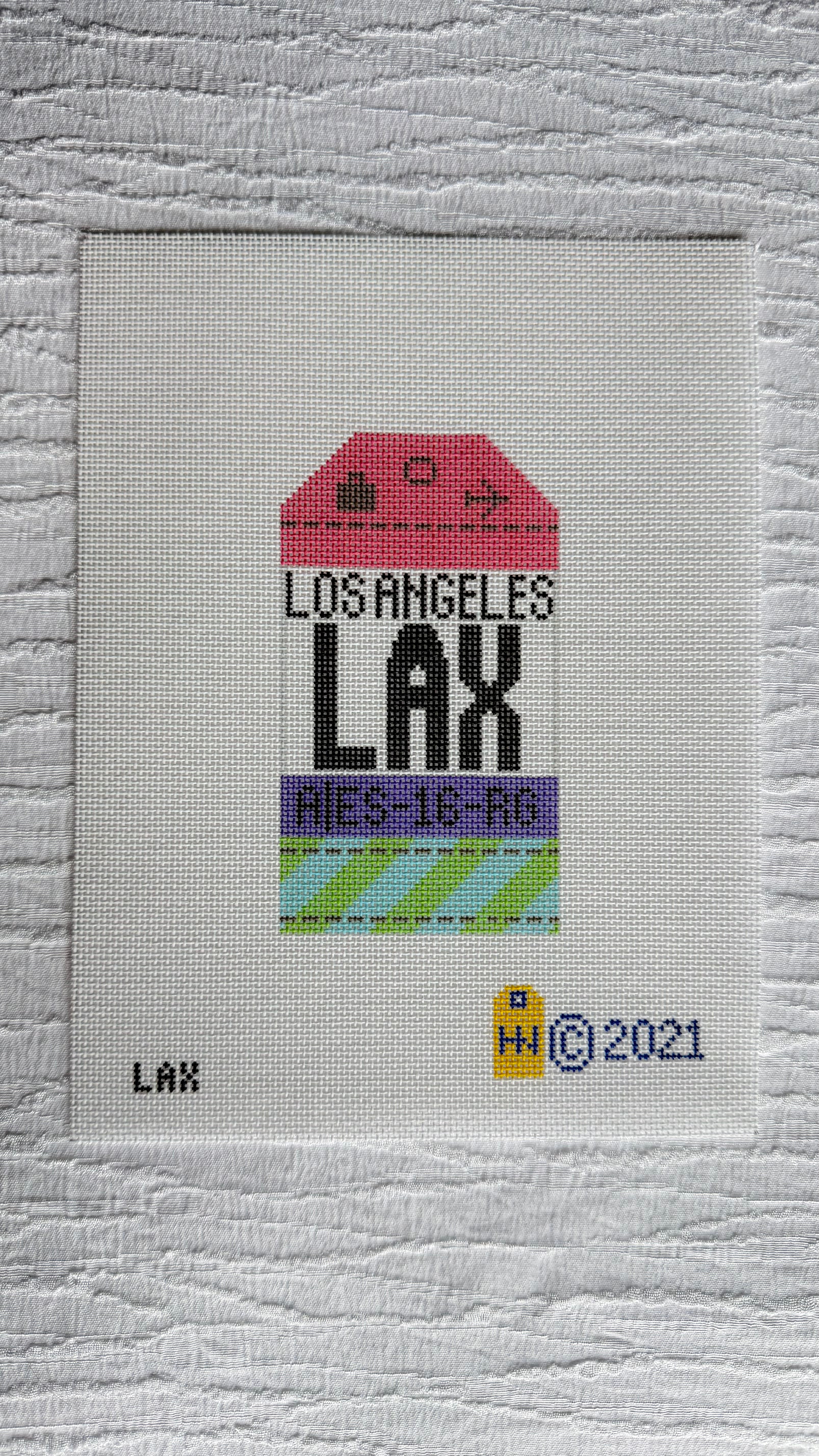 Los Angeles Retro Travel Tag Canvas