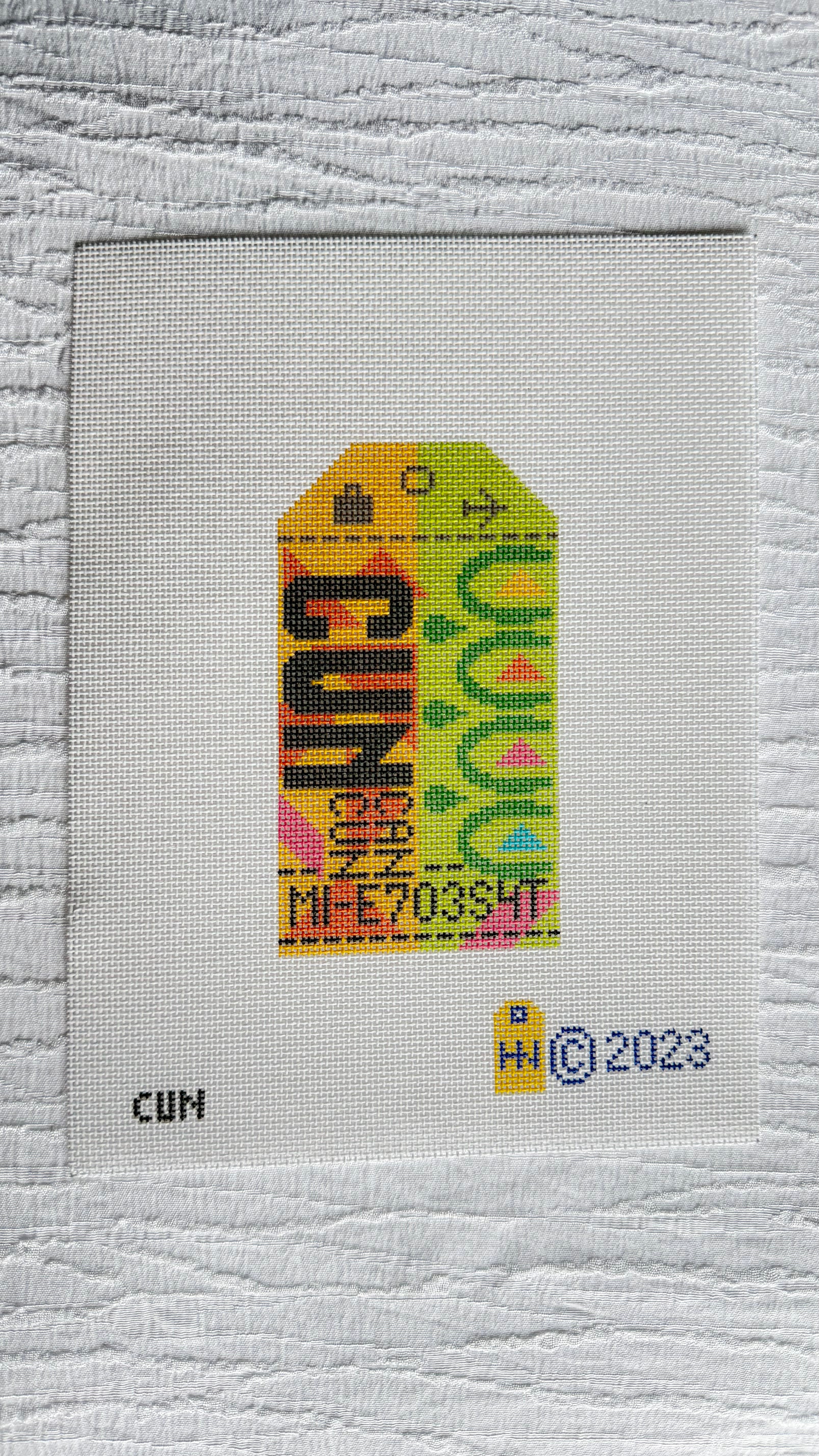 Cancun Retro Travel Tag Canvas