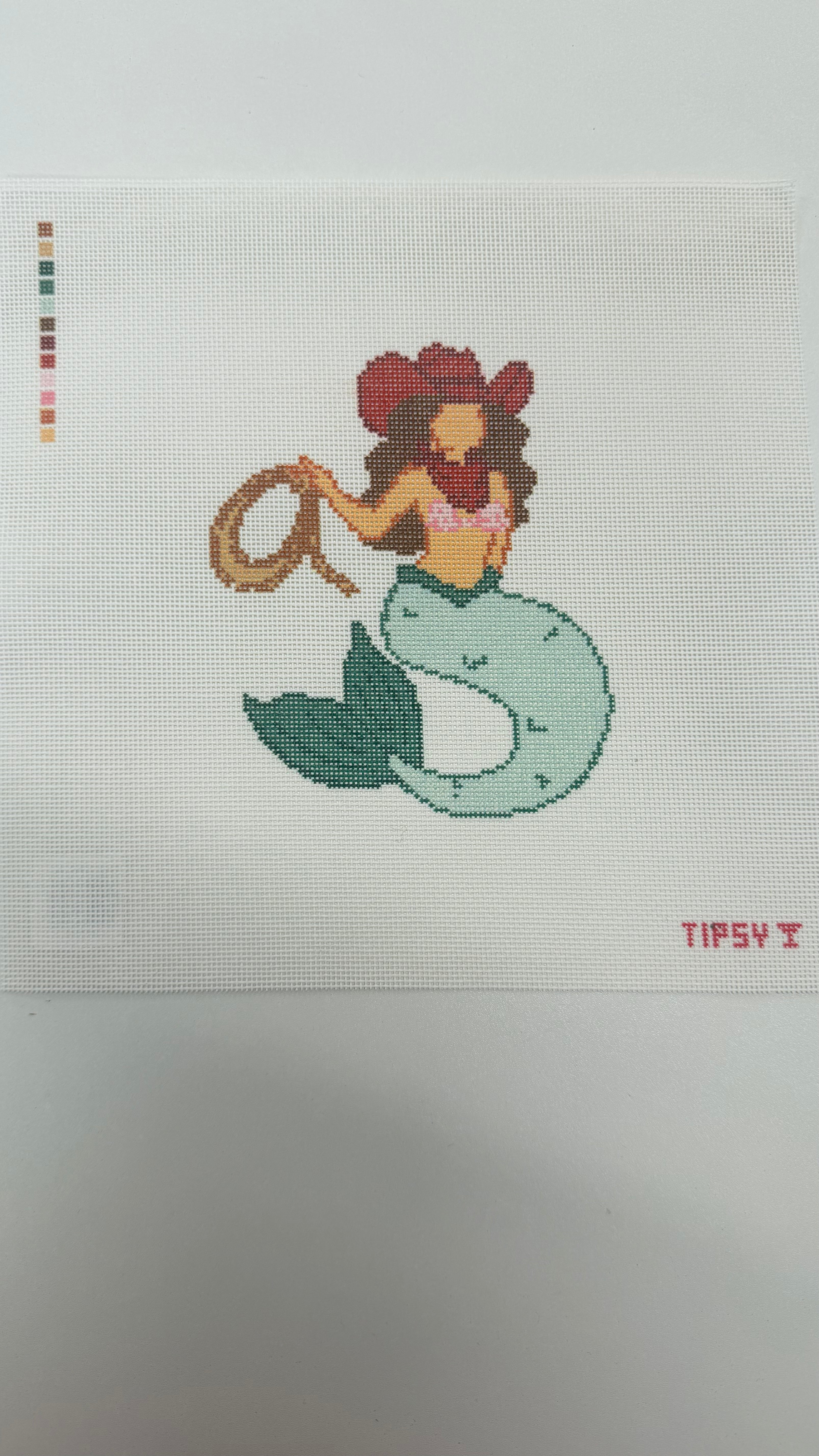 Green Cowgirl Mermaid Canvas