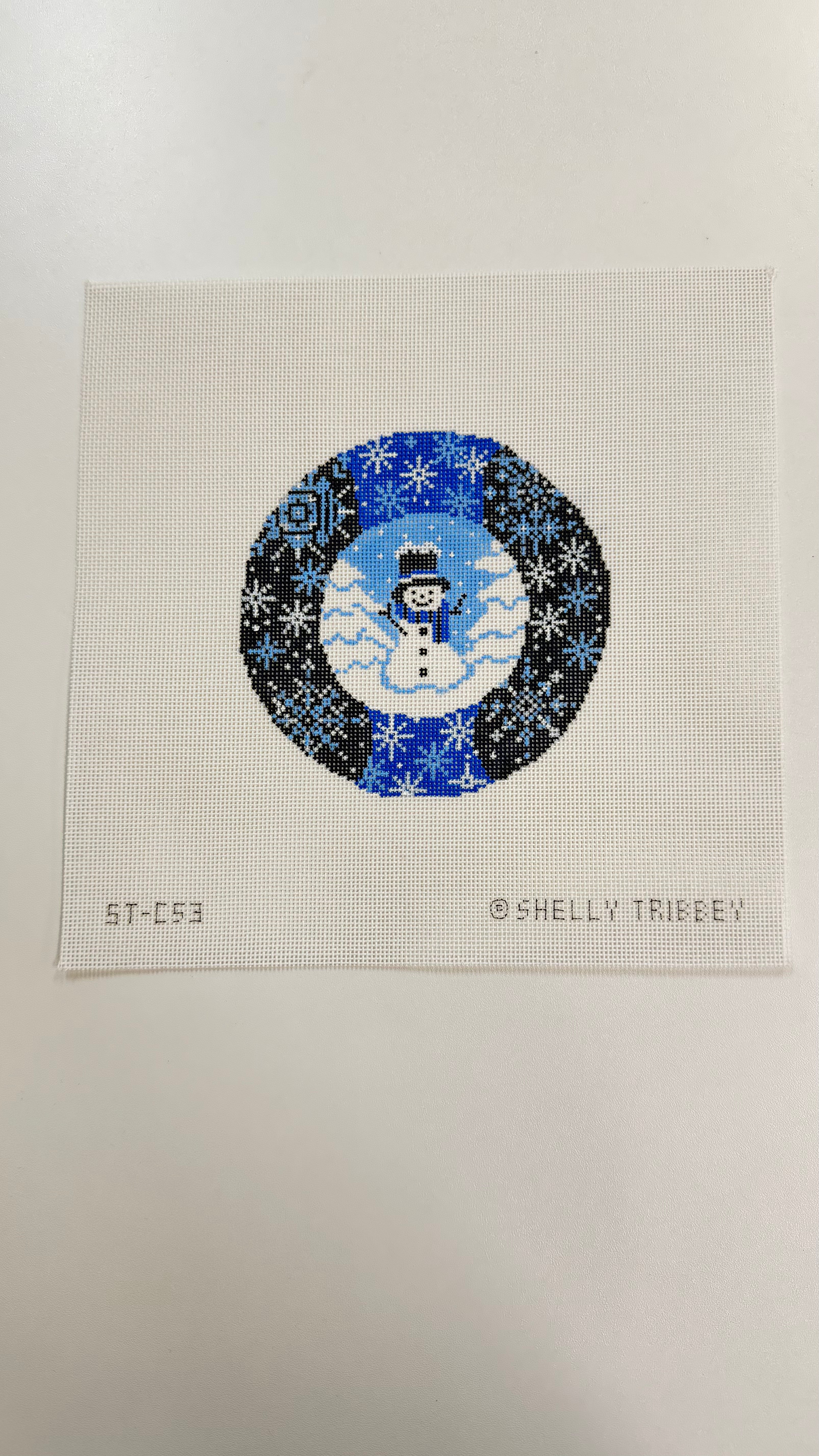 Snowman and Snowflakes Canvas