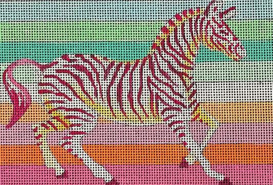 Rainbow Zebra Canvas