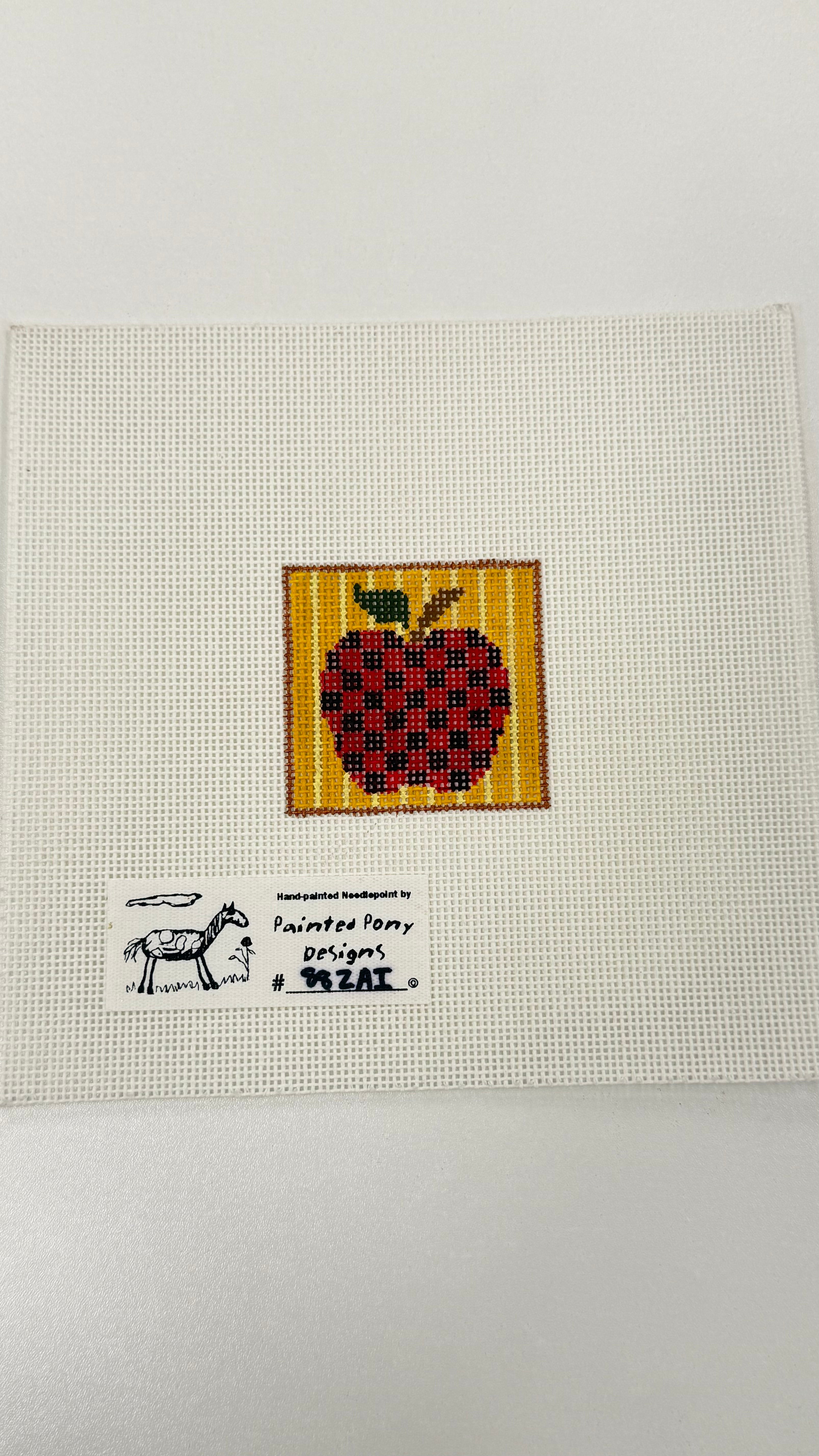 Mini Checkered Apple Canvas
