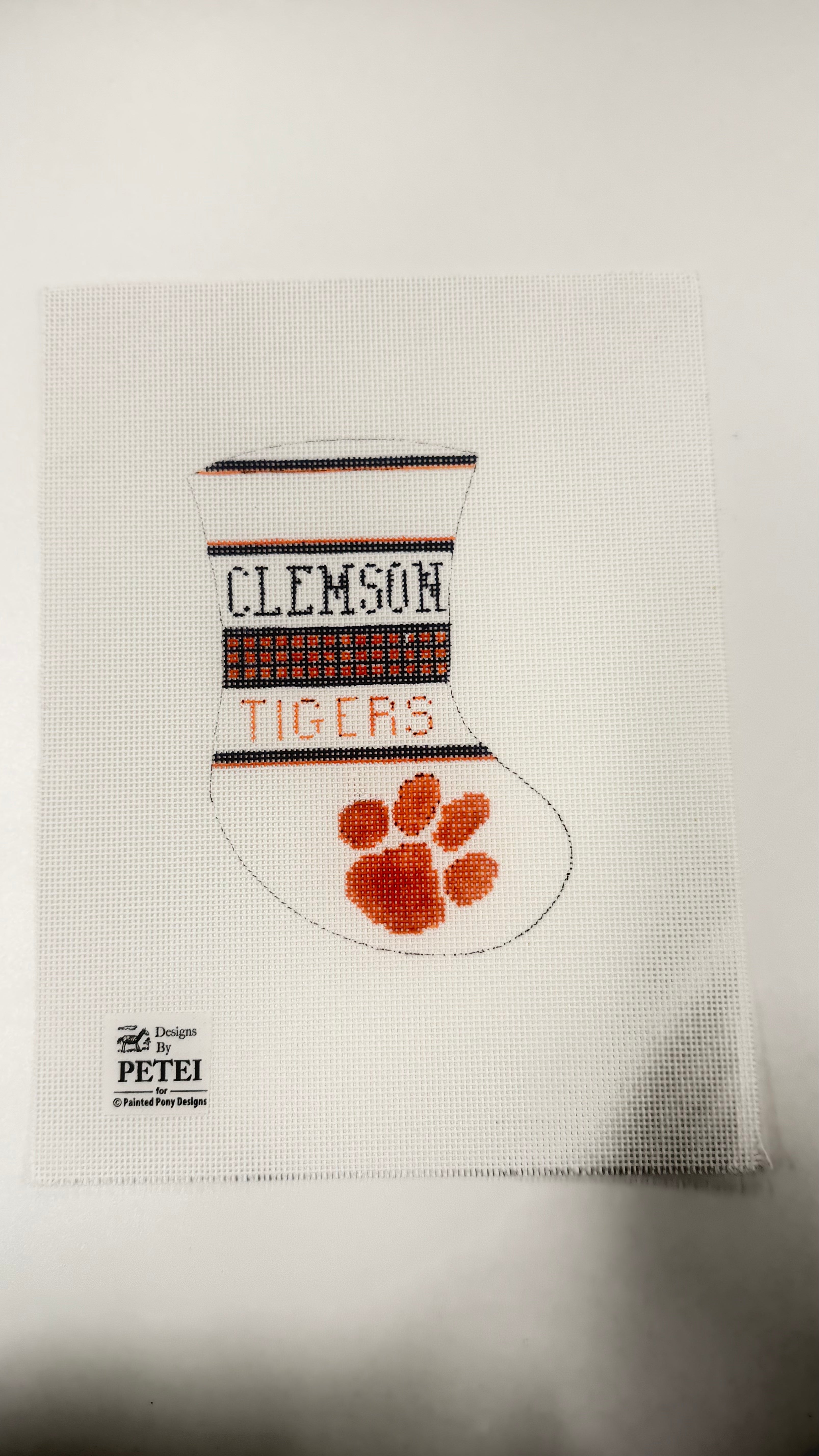 Clemson Tigers Mini Stocking Canvas