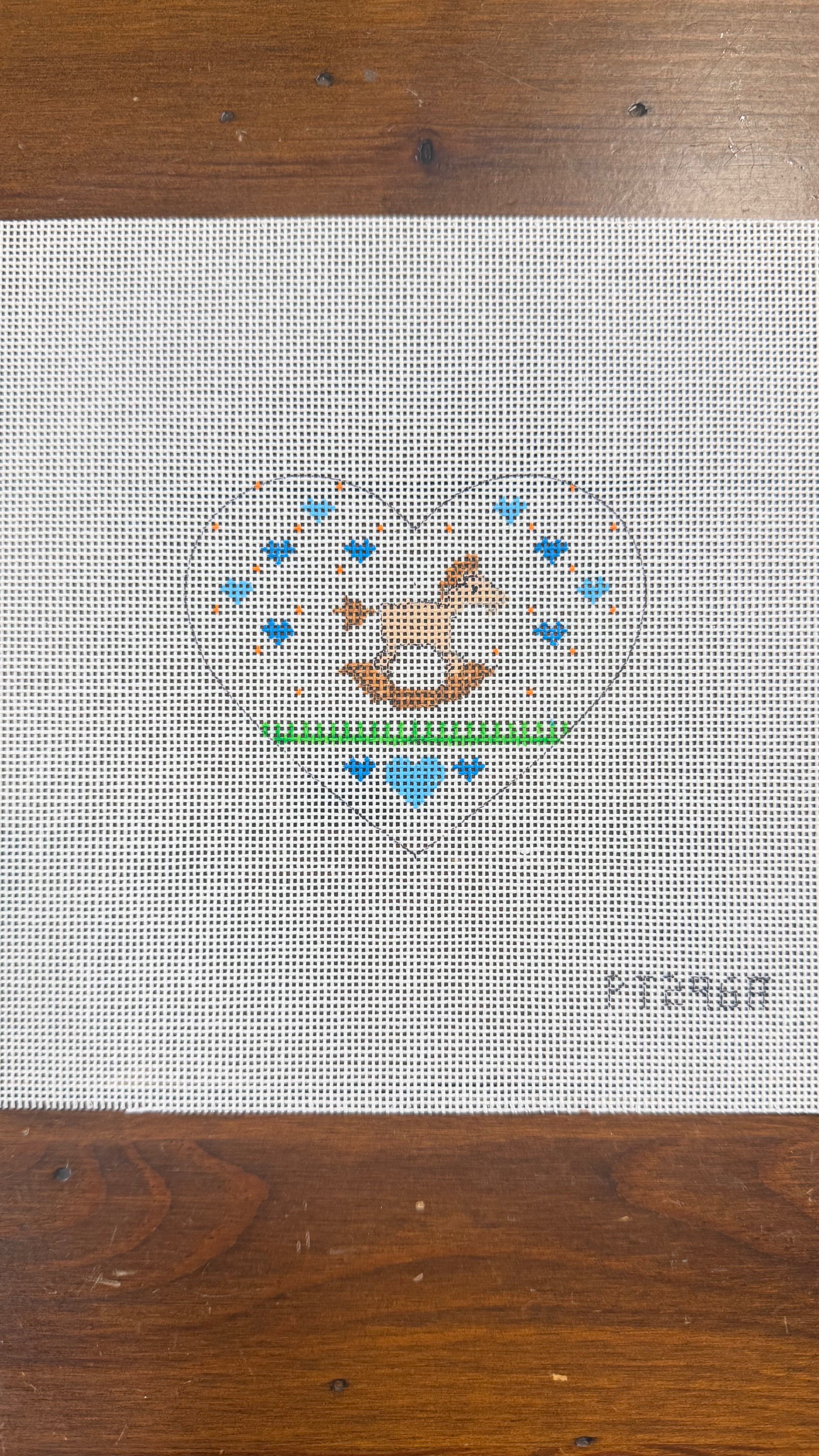 Blue Rocking Horse Heart Canvas