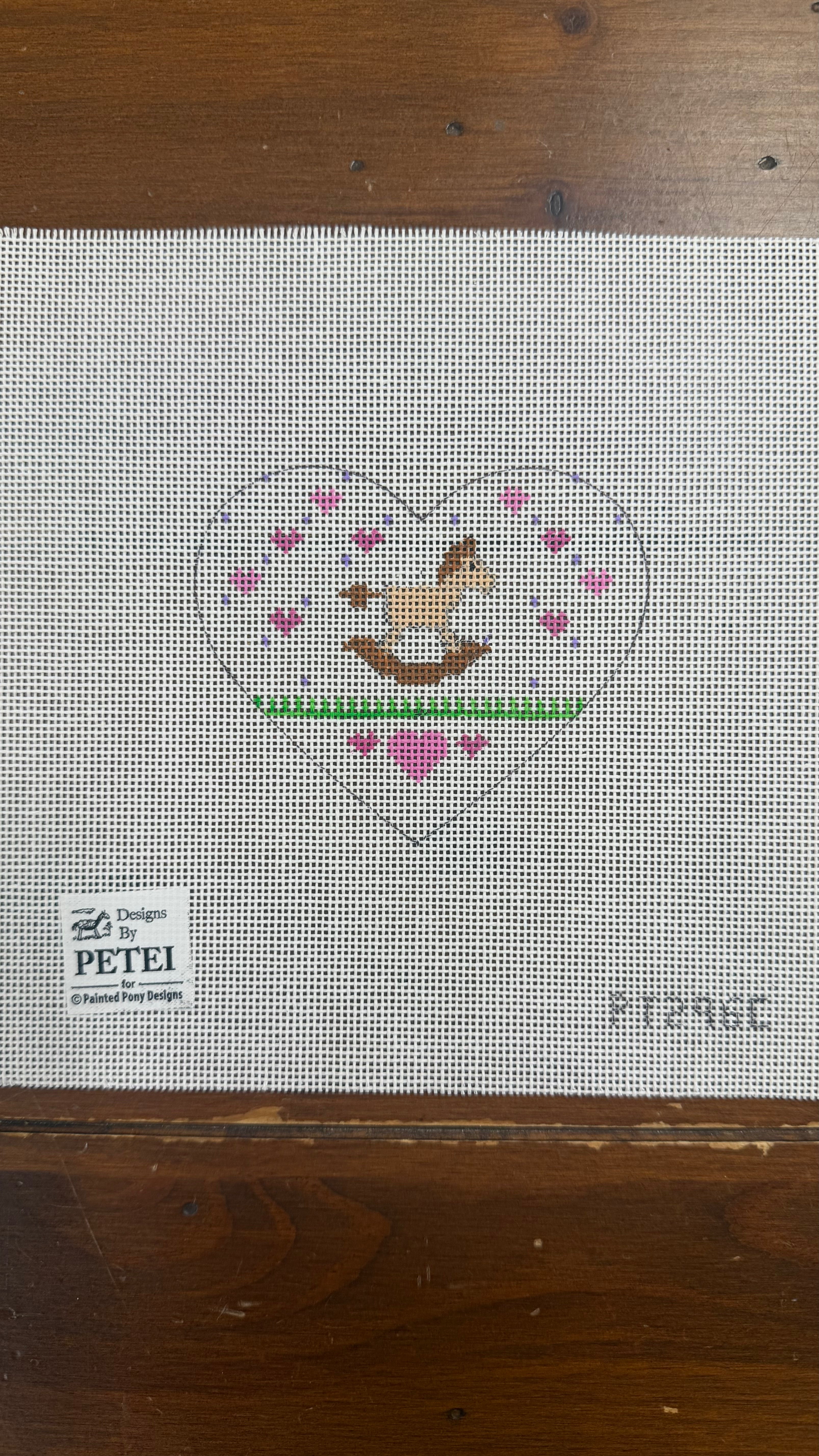 Pink Rocking Horse Heart Canvas