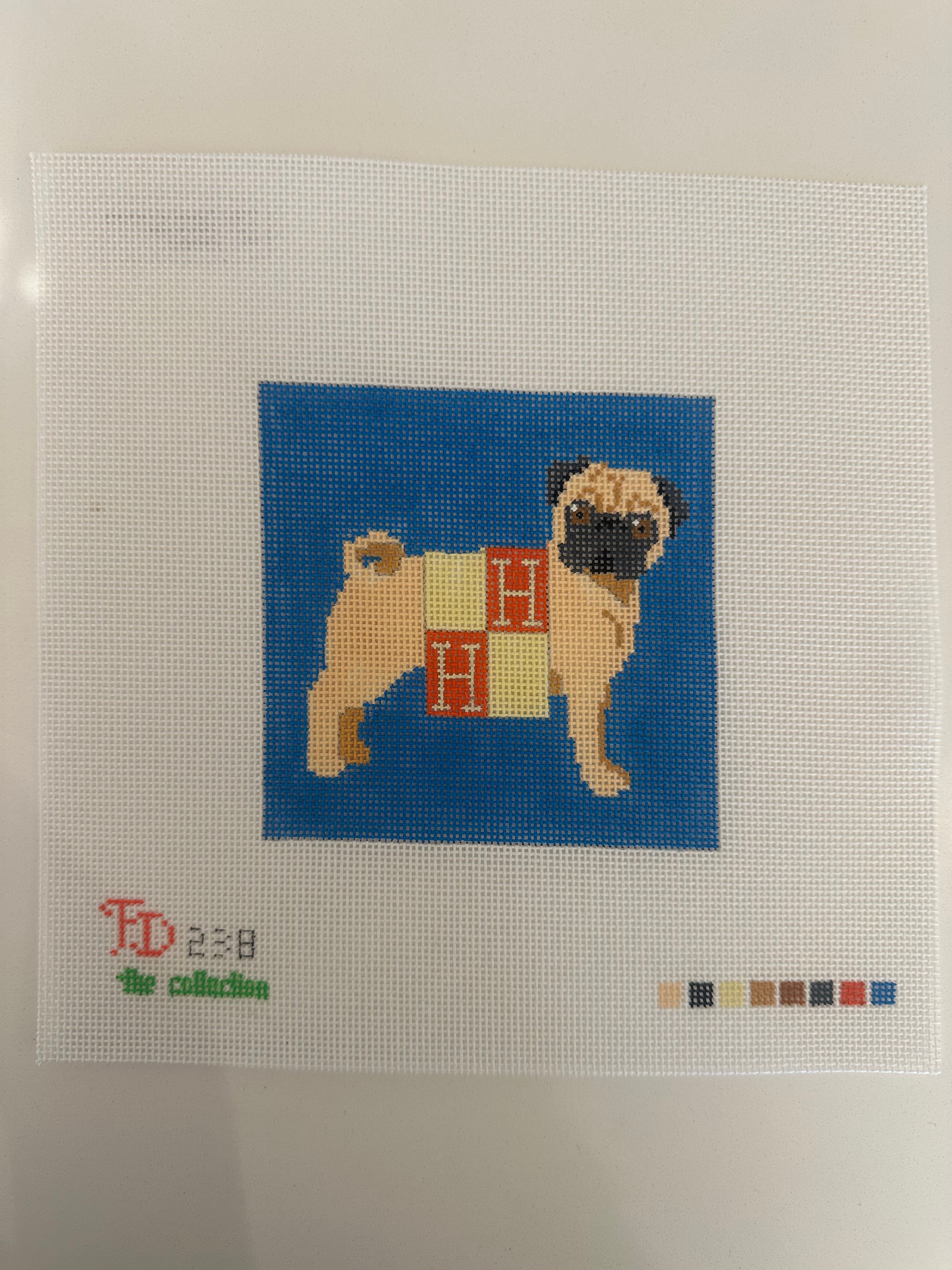 Pug in a Blanket Canvas