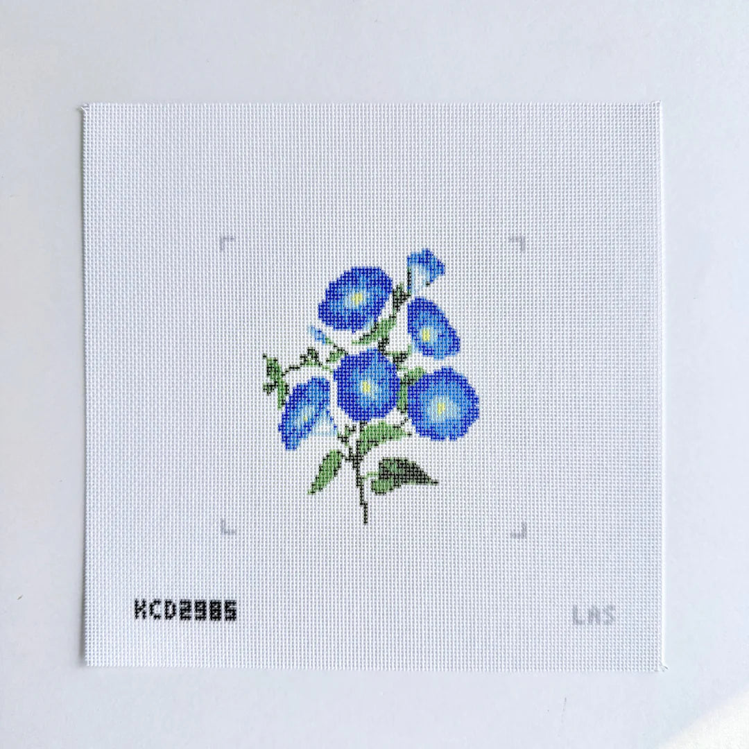 Blue Flowers Printed Canvas