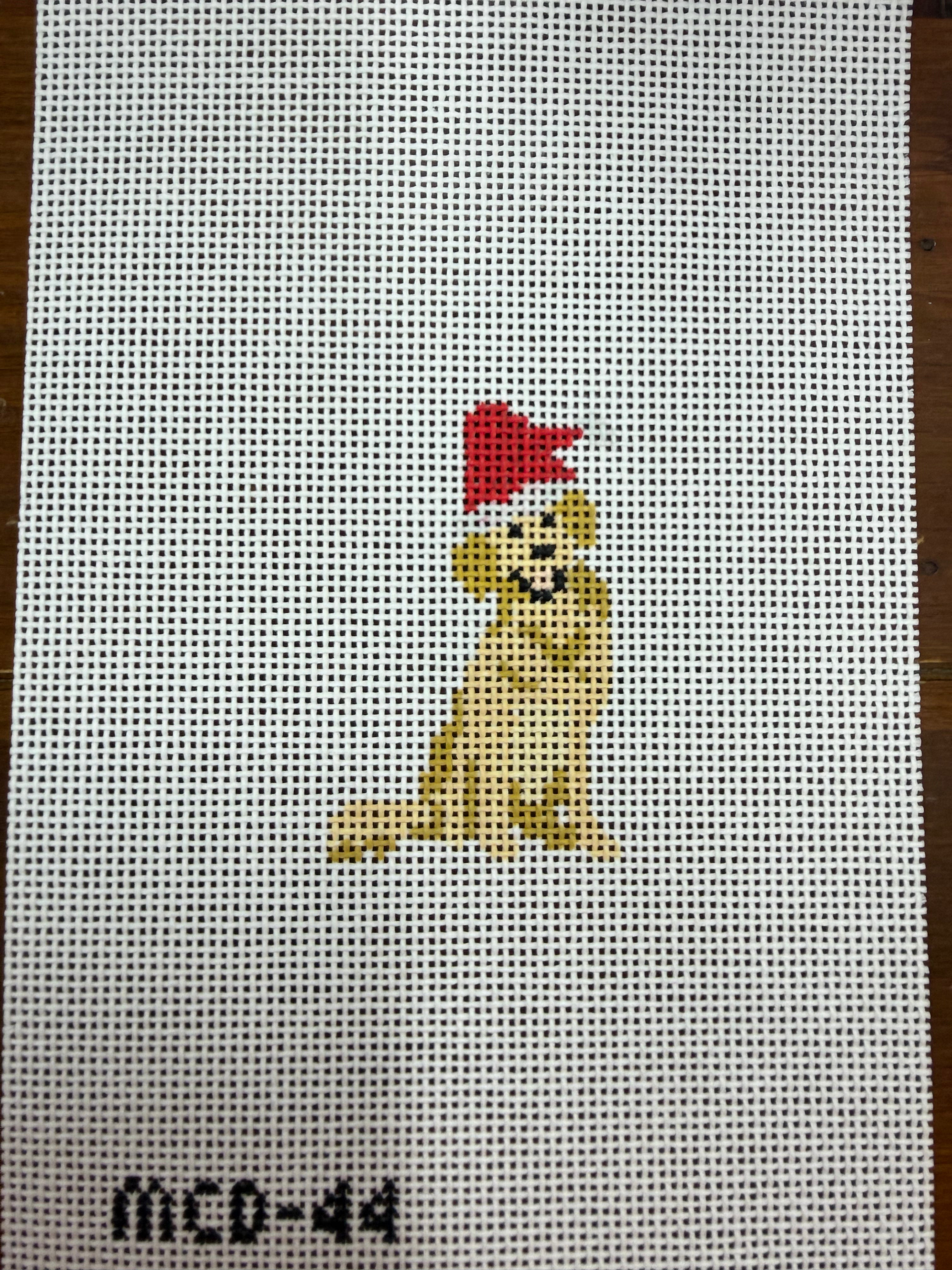 Golden Dog with Santa Hat Canvas