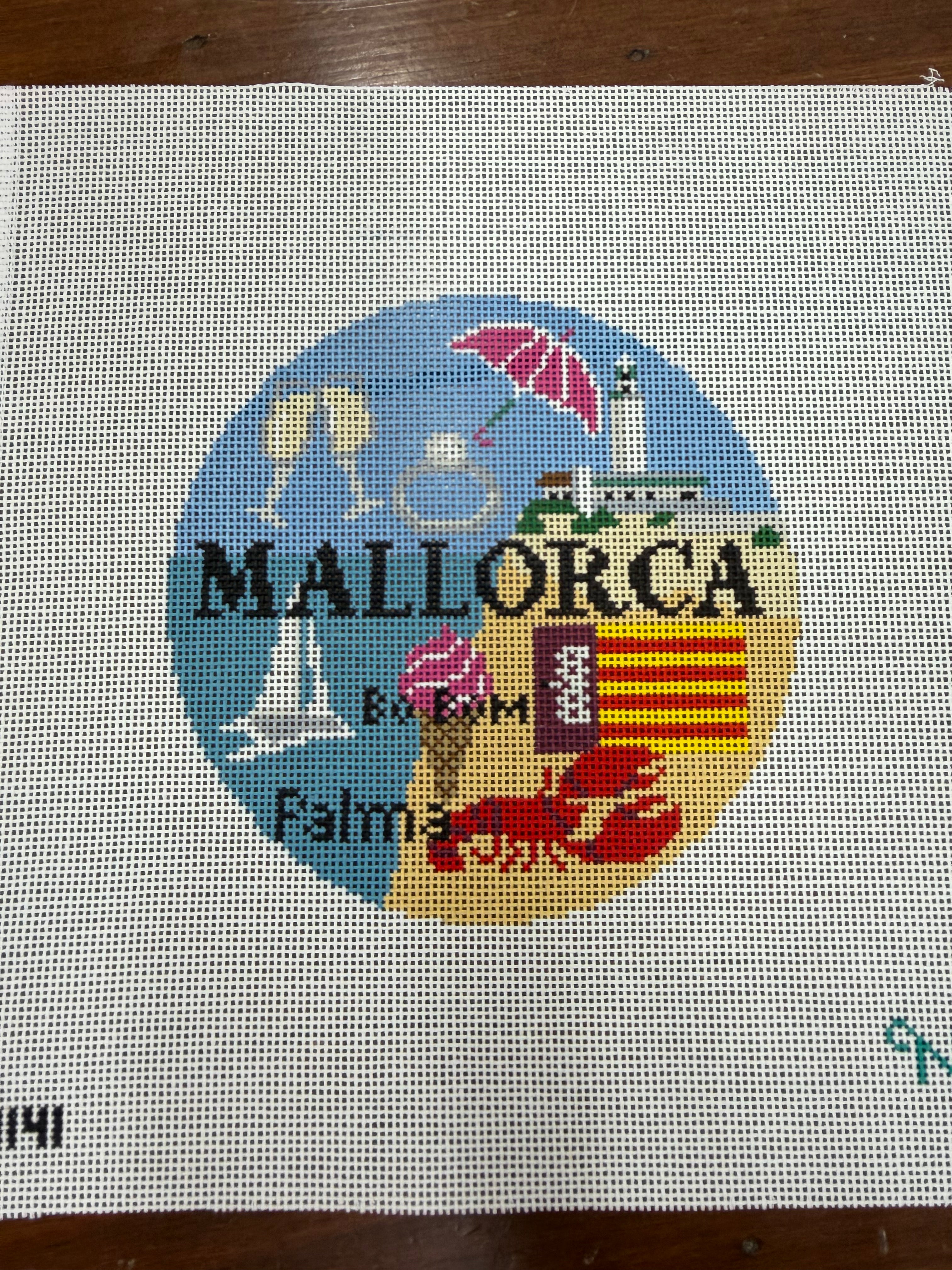 Mallorca Map Round Canvas