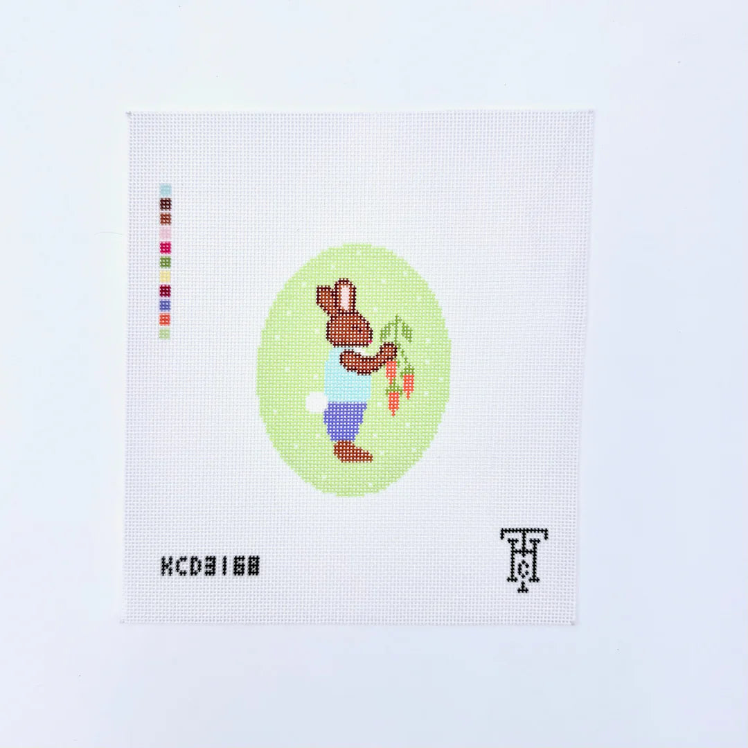 Boy Bunny w/ Carrots Easter Egg Printed Canvas