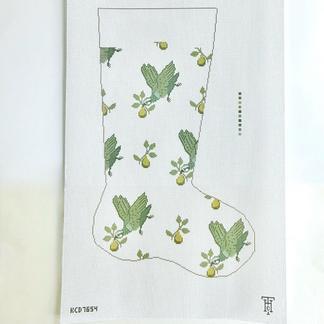 Partridge Pear Stocking Printed Canvas