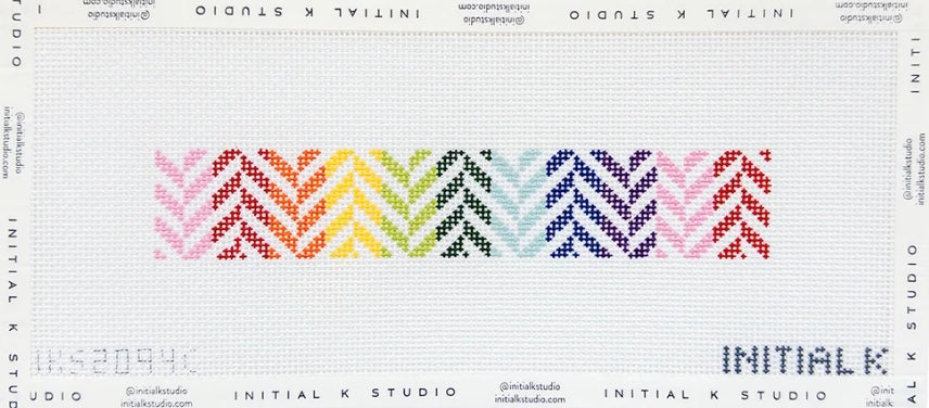 Rainbow Herringbone Fob Canvas