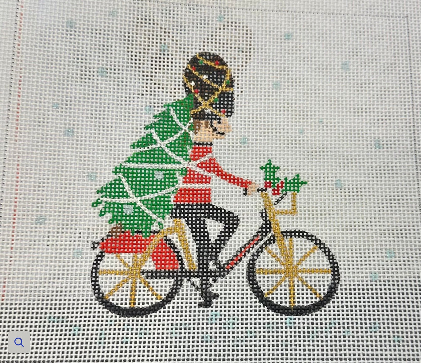 Klara Hawkins - London Christmas - Guardsman on Bicycle Canvas