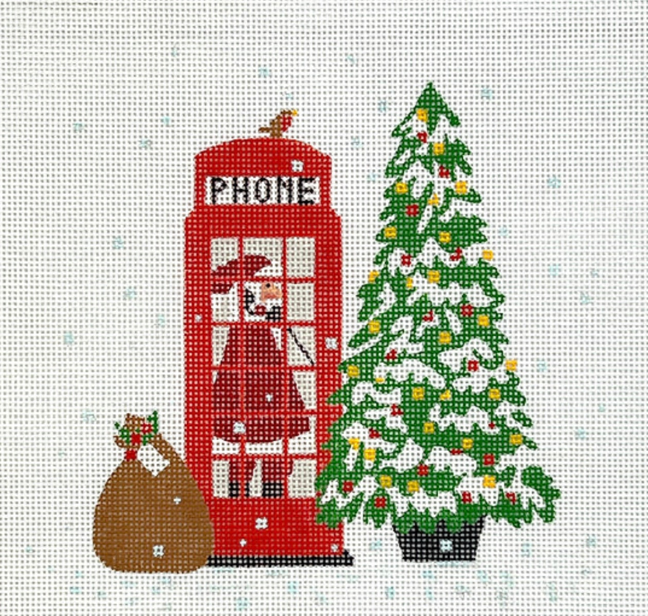 Klara Hawkins - London Christmas - Santa in Phone Booth W/Tree
