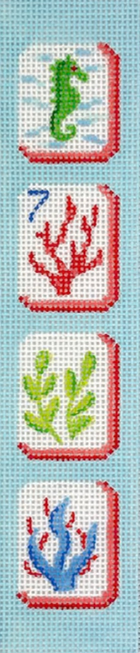 Key Fob Mahjong Tiles Coral Reef Theme Canvas