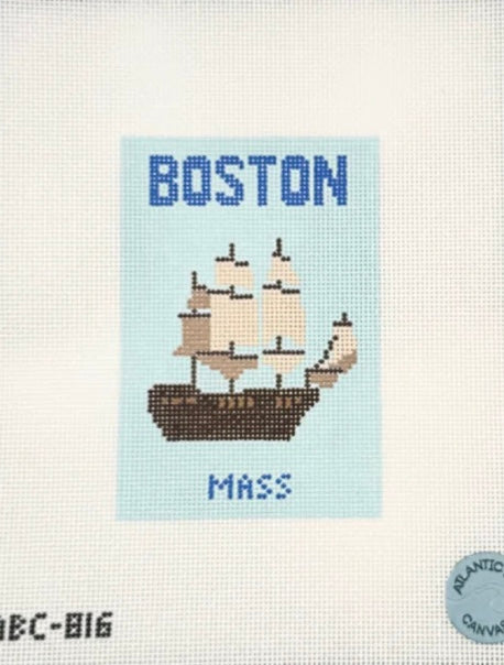 Boston Travel Book Canvas