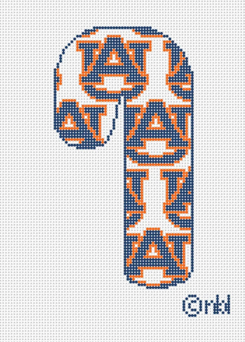 Auburn Tigers Candy Cane Canvas