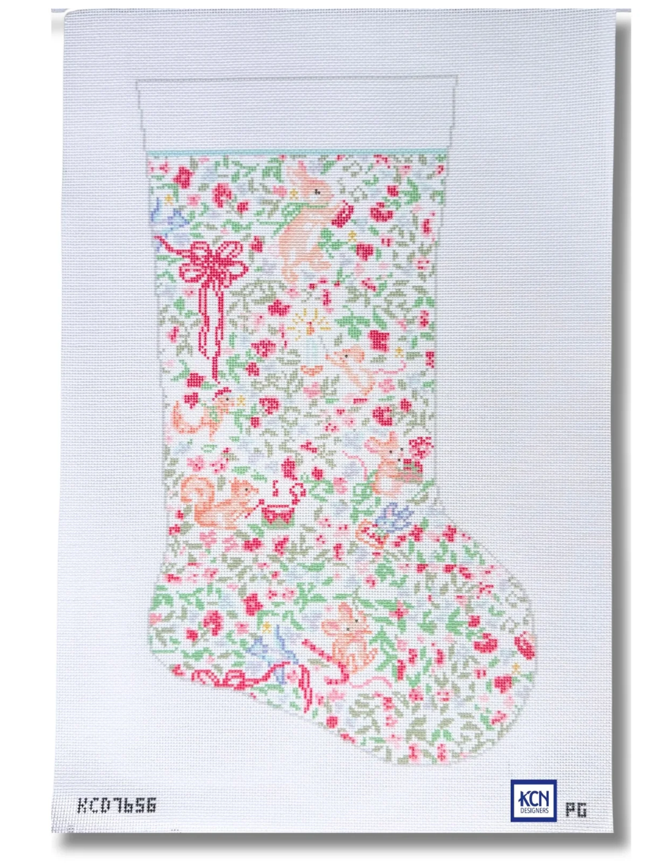 Woodland Christmas Animal Stocking Canvas