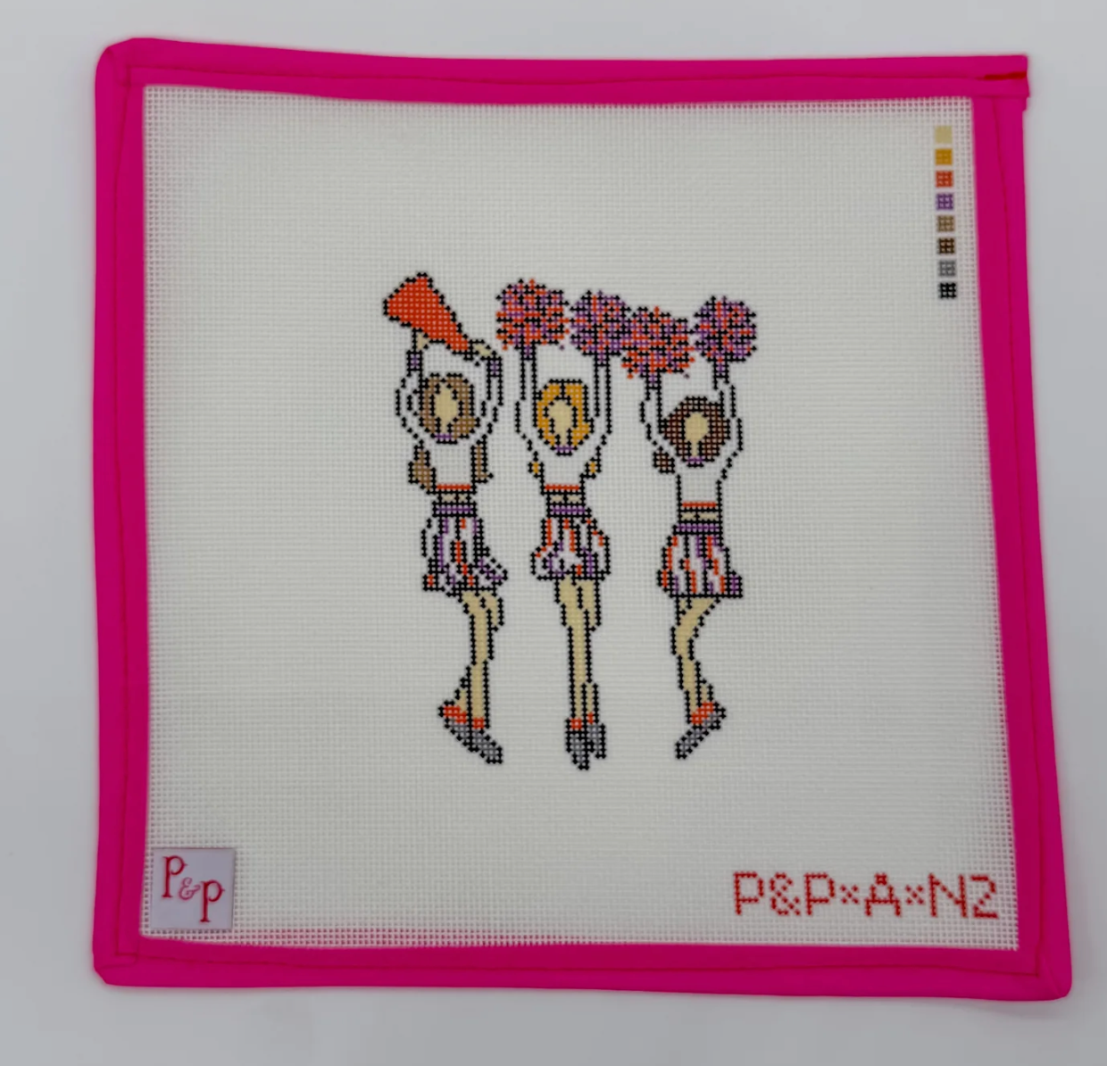 Orange and Purple Cheerleaders Canvas