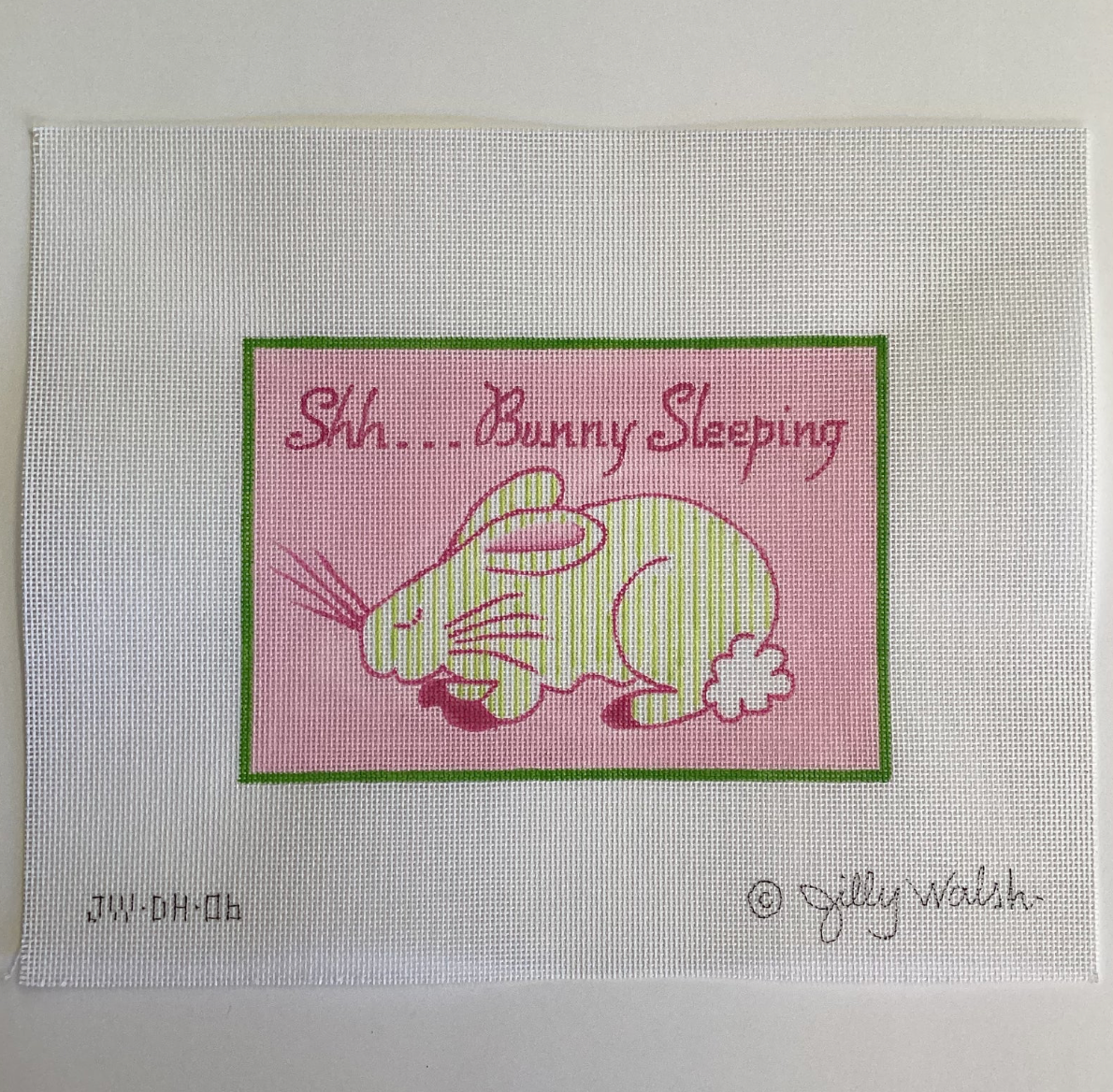 Shh.. Bunny Sleeping Pink Canvas