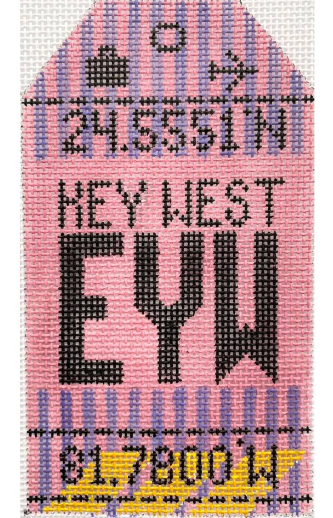 Key West Retro Travel Tag Needlepoint Canvas (Copy)