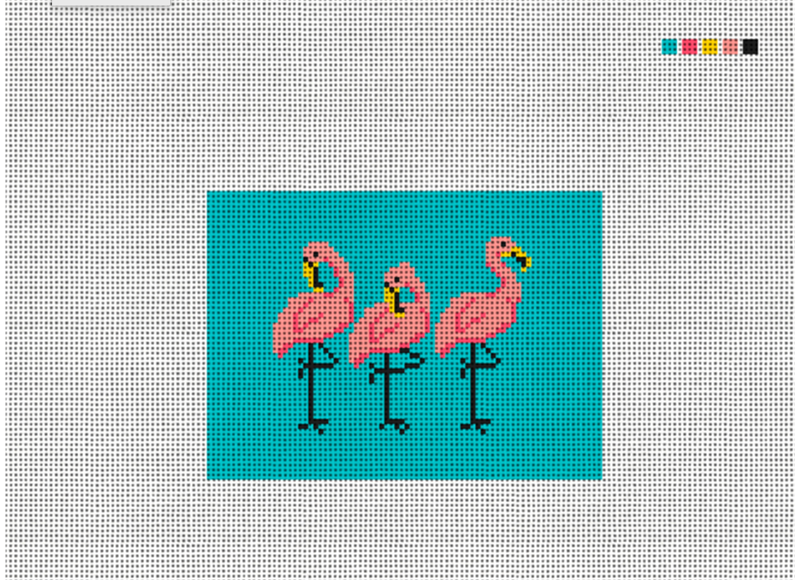 Fancy Flamingo Card Wallet Canvas