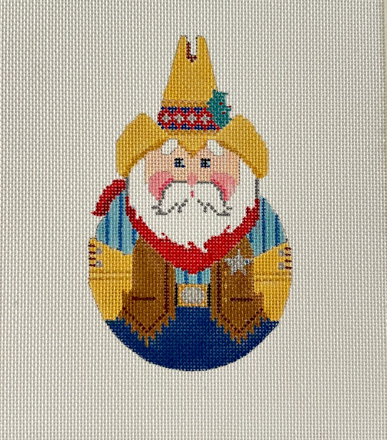 Roly Poly Sheriff Santa Canvas