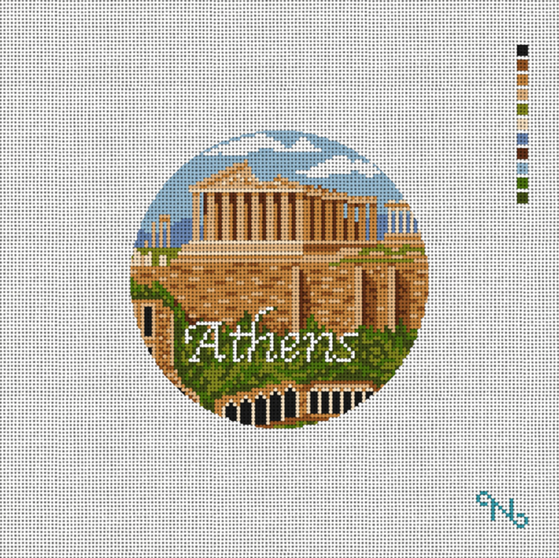 Athens Round Canvas