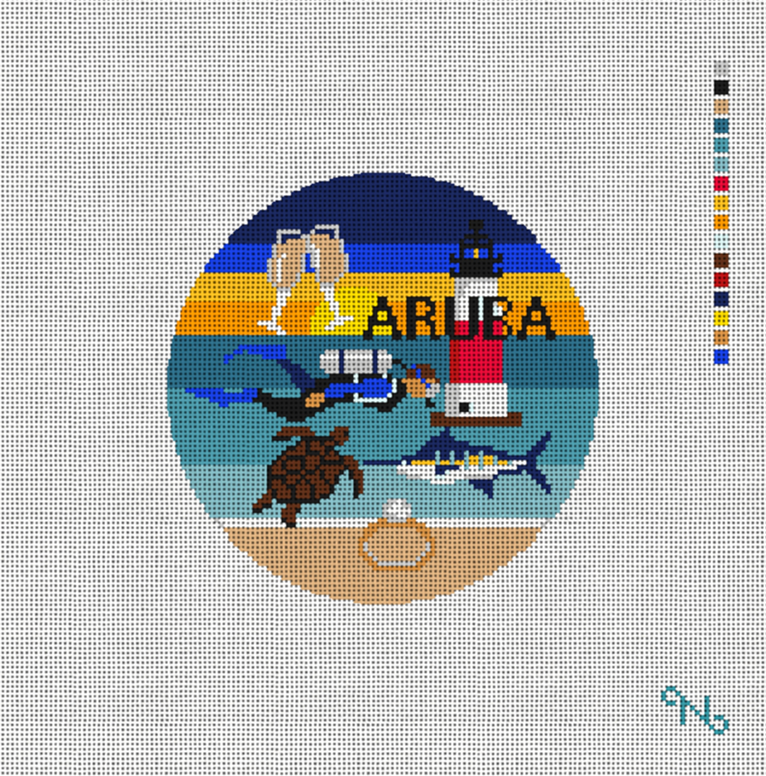 Aruba Round Canvas