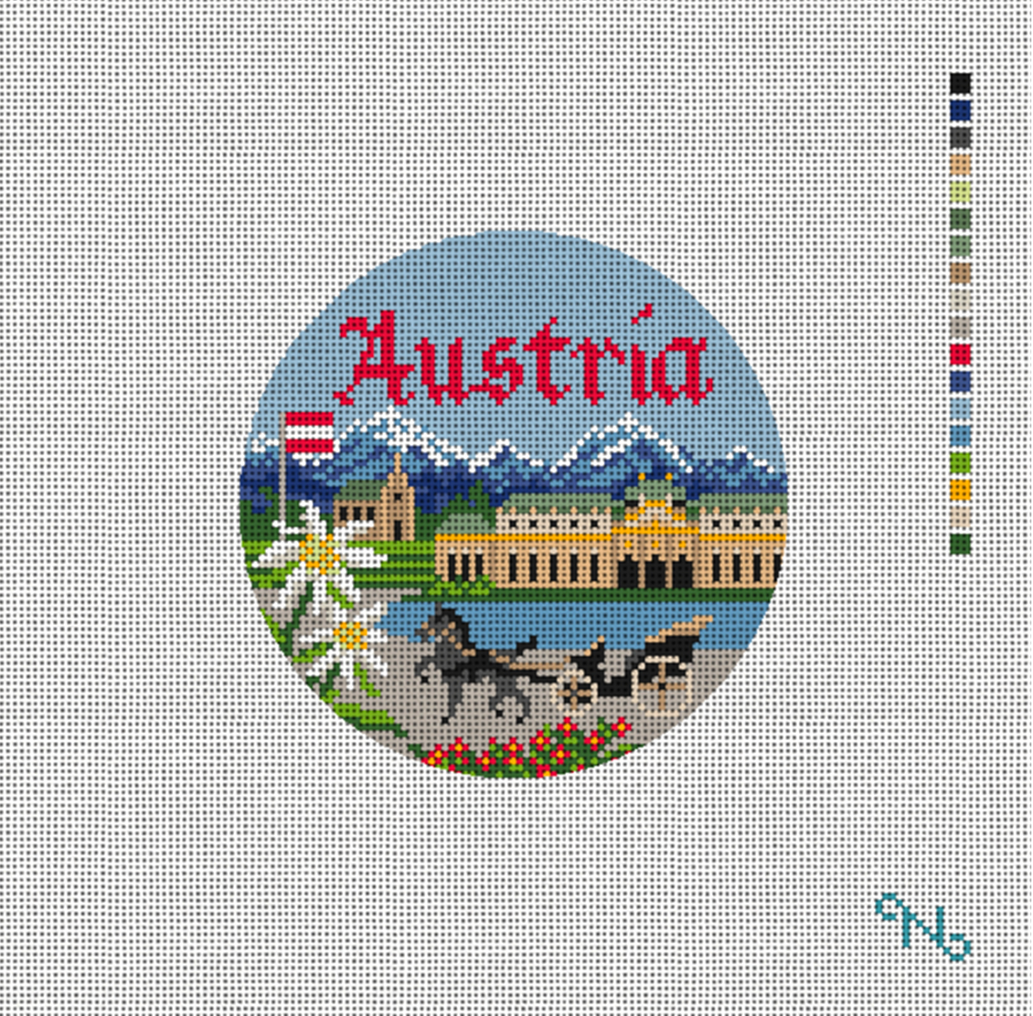 Austria Round Canvas